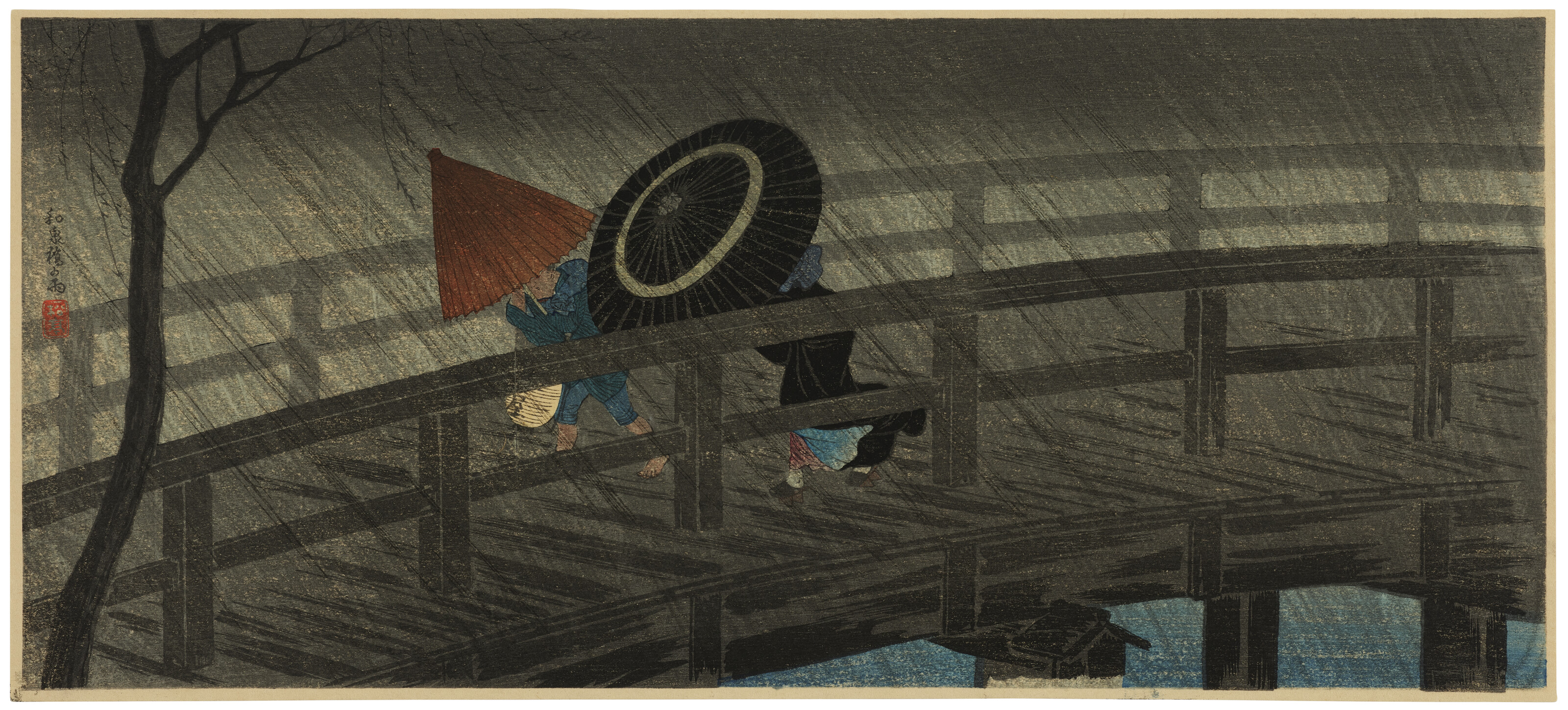 TAKAHASHI HIROAKI (SHOTEI) (1871-1945), Izumibashi no ame (Rain at ...