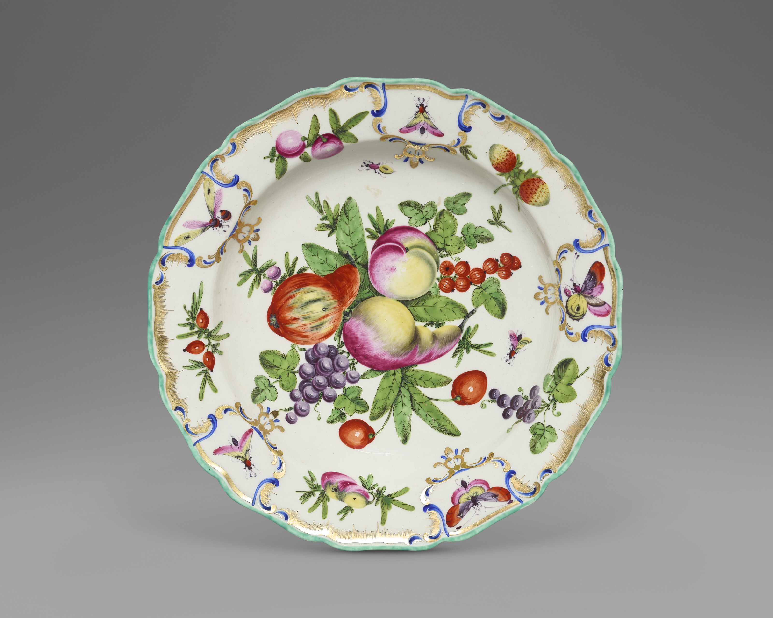 初期Worcester シュガーボウル(1775年頃) A WORCESTER SOUP PLATE FROM THE DUKE OF GLOUCESTER SERVICE, CIRCA