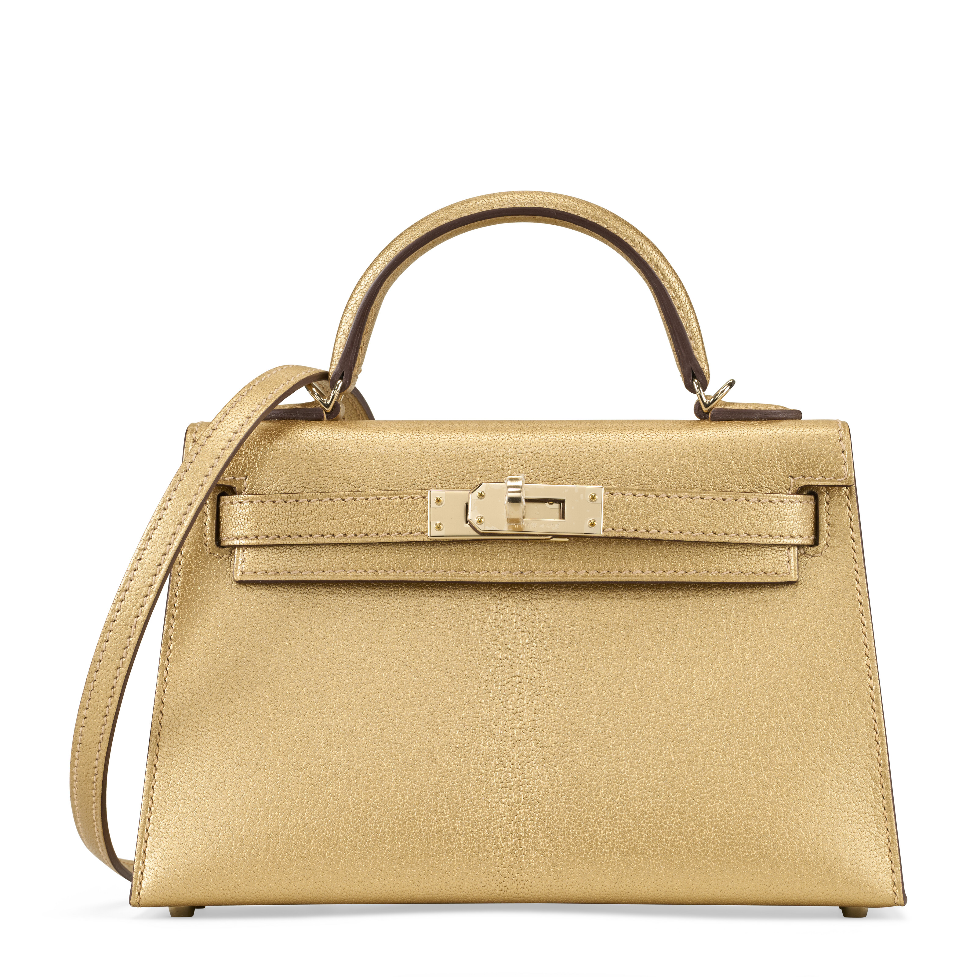 A LIMITED EDITION METALLIC DORÉ CHAMKILIGHT CHÈVRE LEATHER MINI