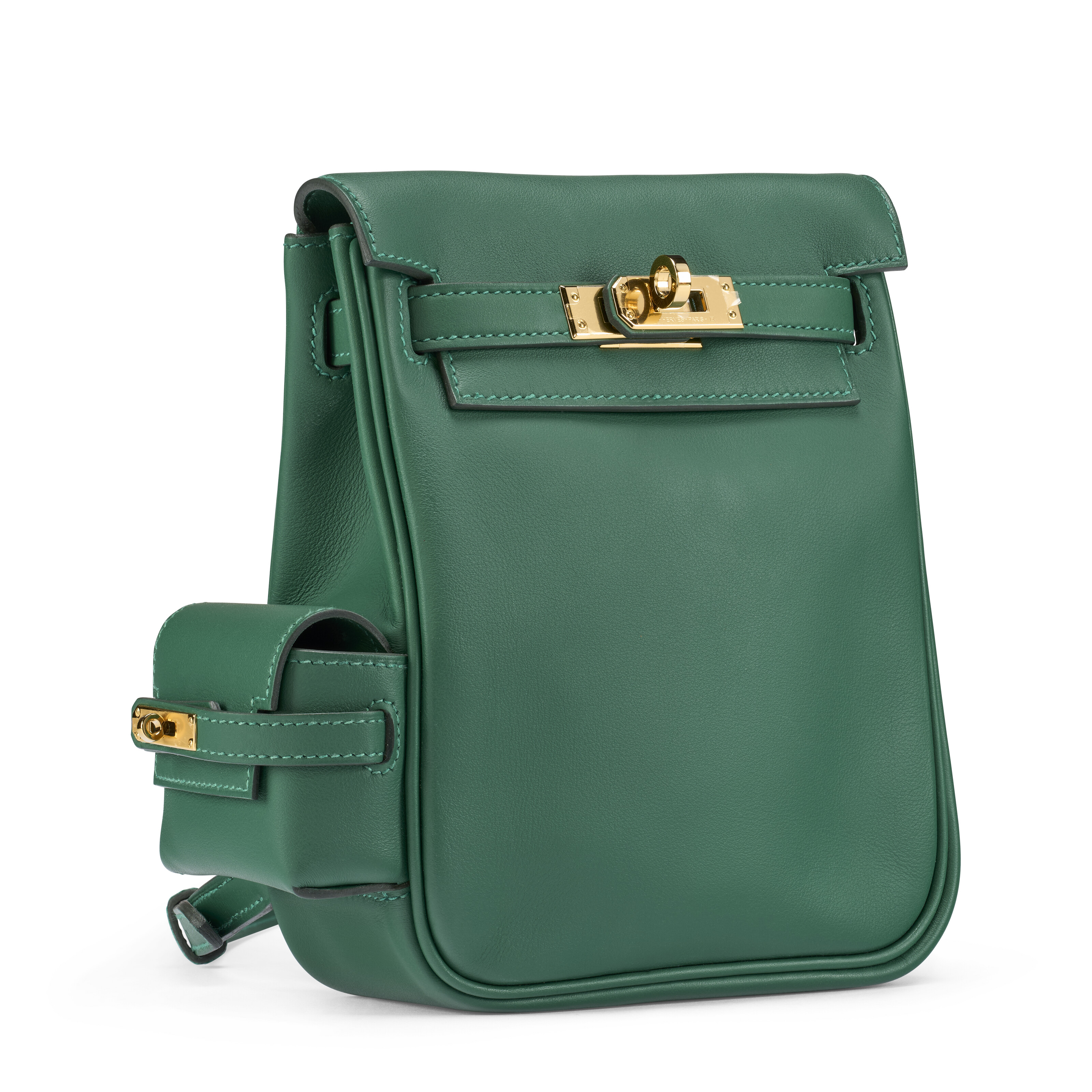 【HERMÈS】アトマイザー ジュエル ロックカデナ型希少デザイン／未使用に近い A VERT MOYEN SWIFT LEATHER MINI KELLY ADO JUMP WITH GOLD HARDWARE