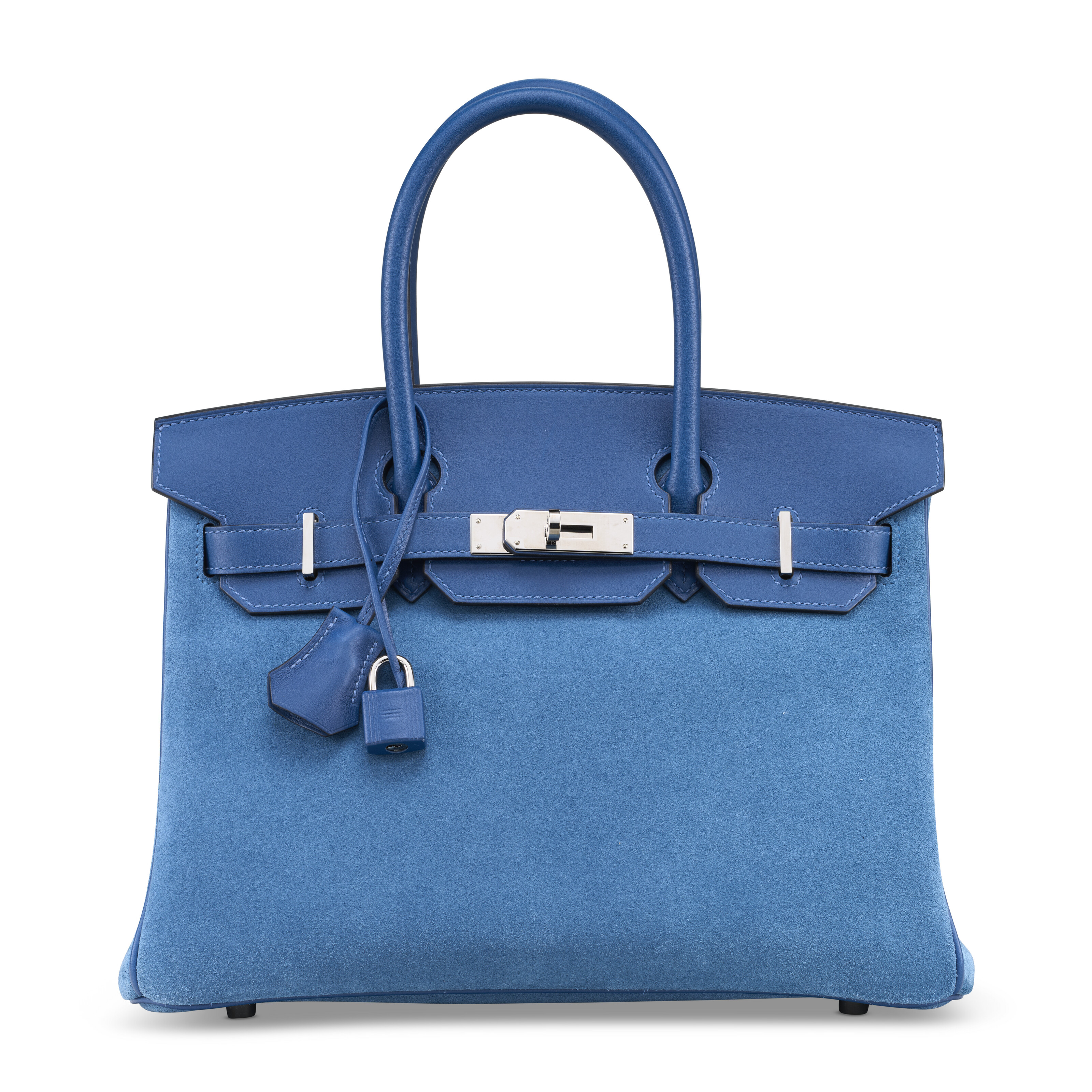 A BLUE BEAD EMBROIDERED MAMA BAGUETTE WITH SILVER HARDWARE, FENDI