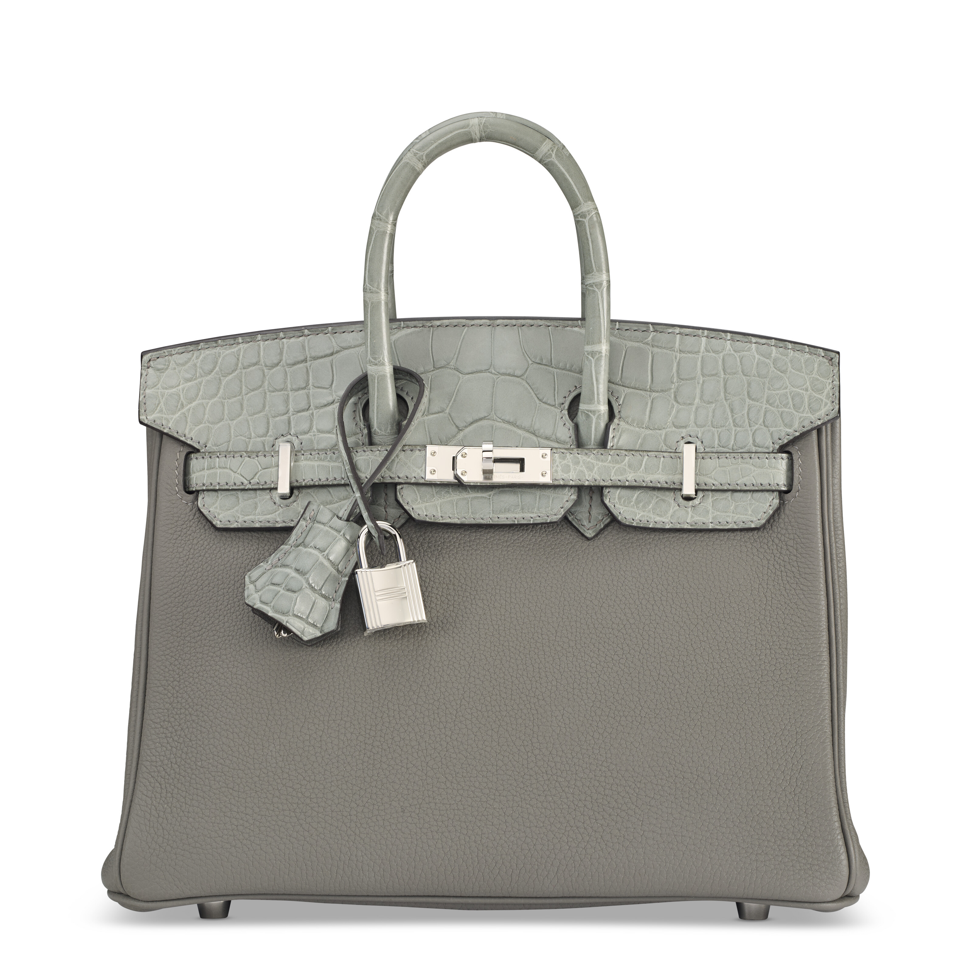 A LIMITED EDITION MATTE GRIS CEMENT ALLIGATOR & GRIS MEYER TOGO