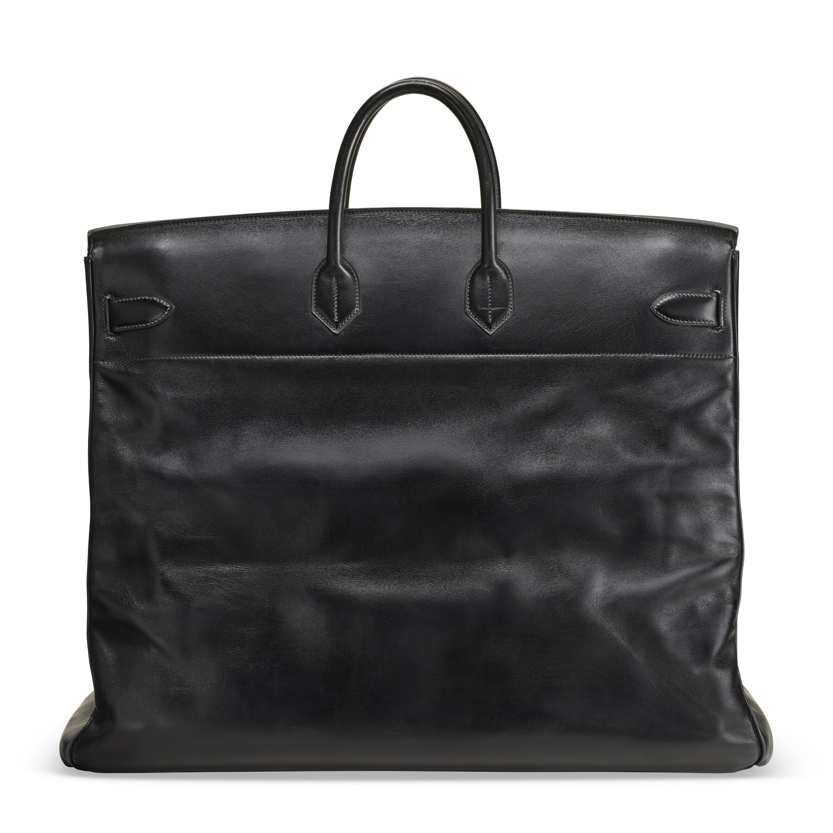 A BLACK CALF BOX LEATHER HAC BIRKIN 55 WITH BRASS HARDWARE, HERMÈS