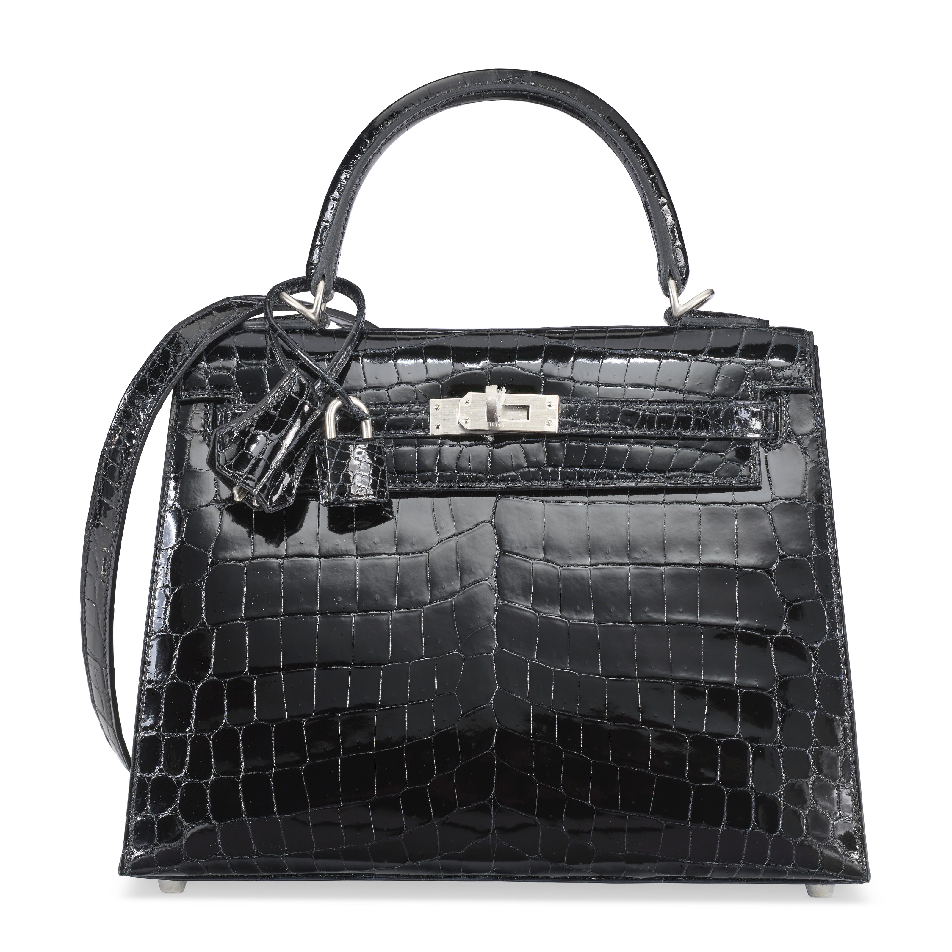 A BLACK EPSOM LEATHER MINI MEDOR BUCKET BAG WITH PALLADIUM