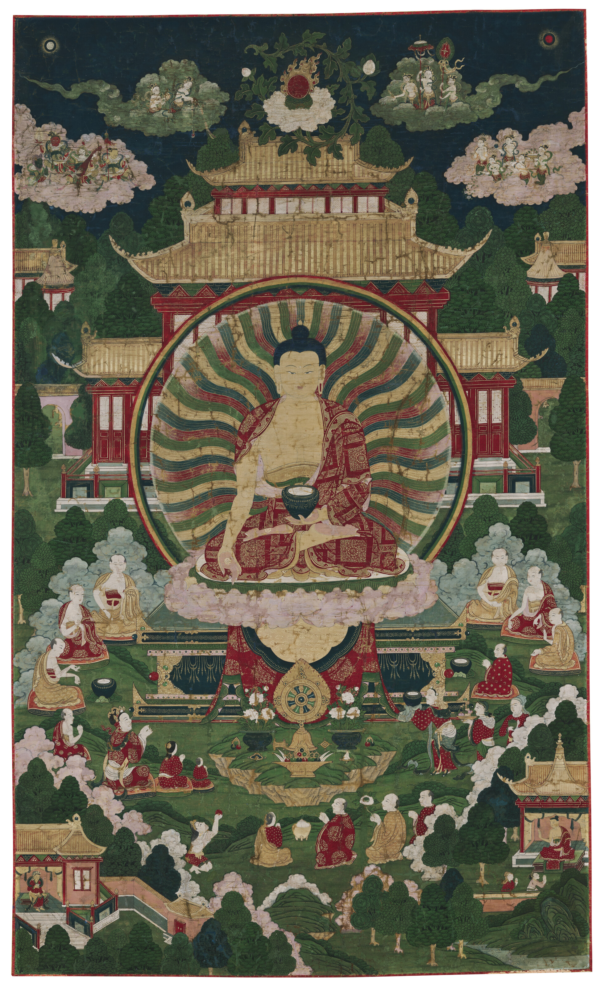 AN IMPERIAL PAINTING OF BUDDHA SHAKYAMUNI