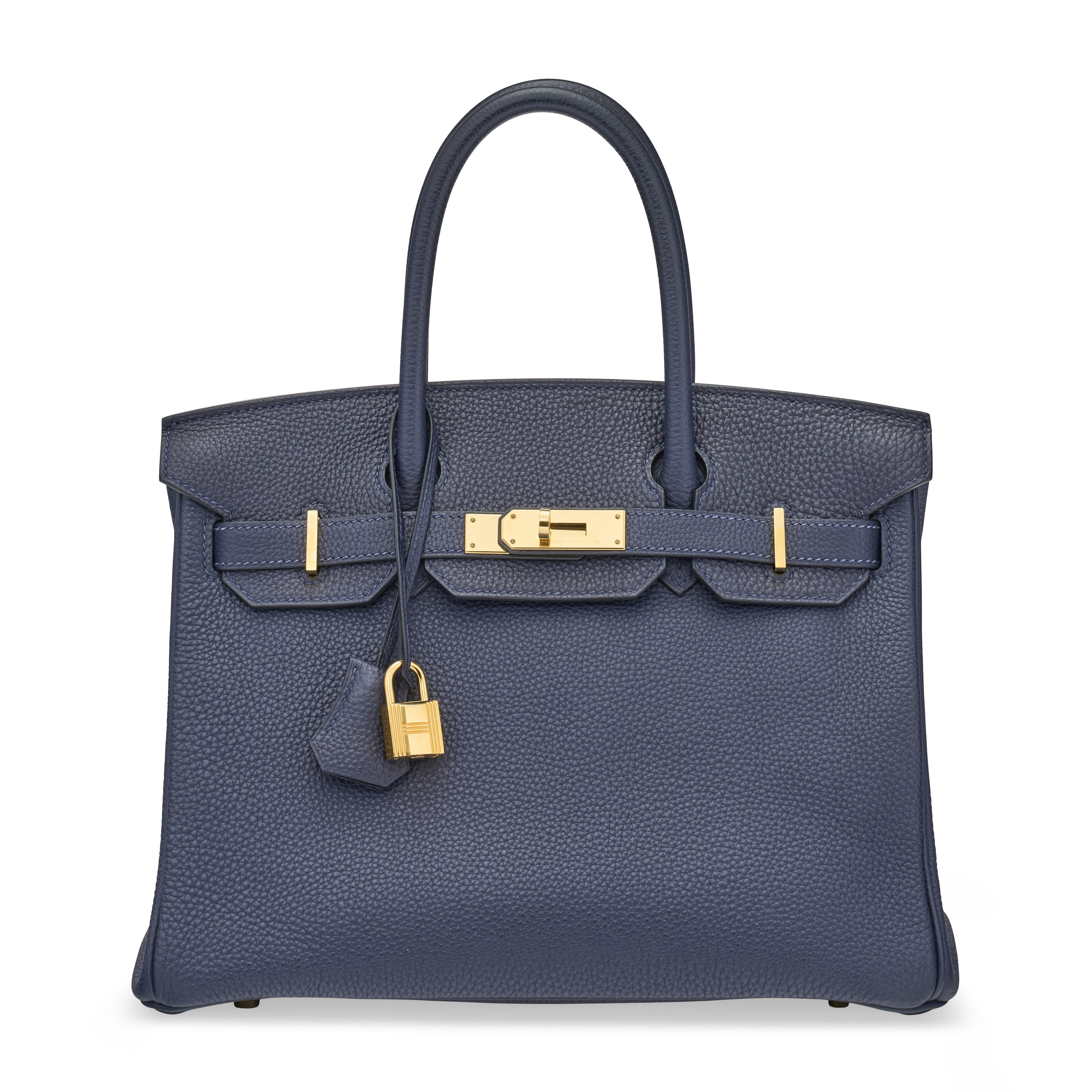 A BLEU NUIT TOGO LEATHER BIRKIN 30 WITH GOLD HARDWARE