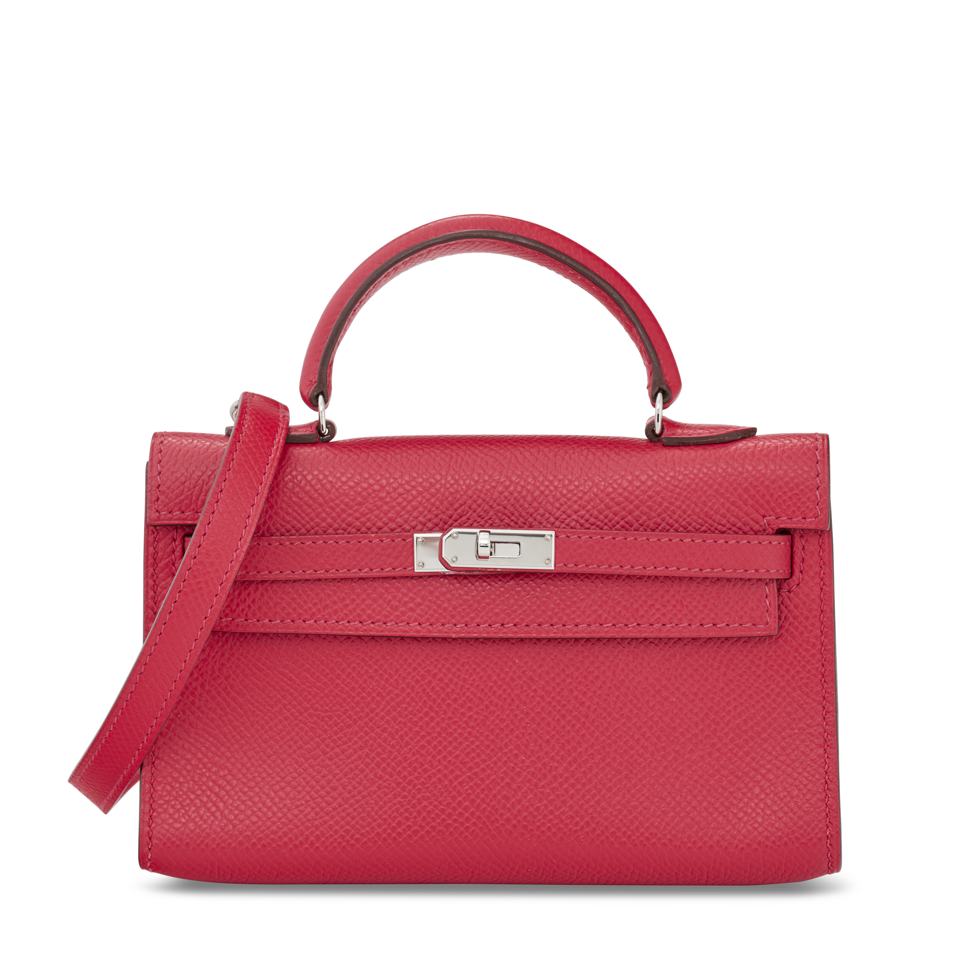 A LIMITED EDITION BOUGAINVILLEA EPSOM LEATHER MICRO MINI SELLIER CANDY KELLY 15 WITH PALLADIUM HARDWARE
