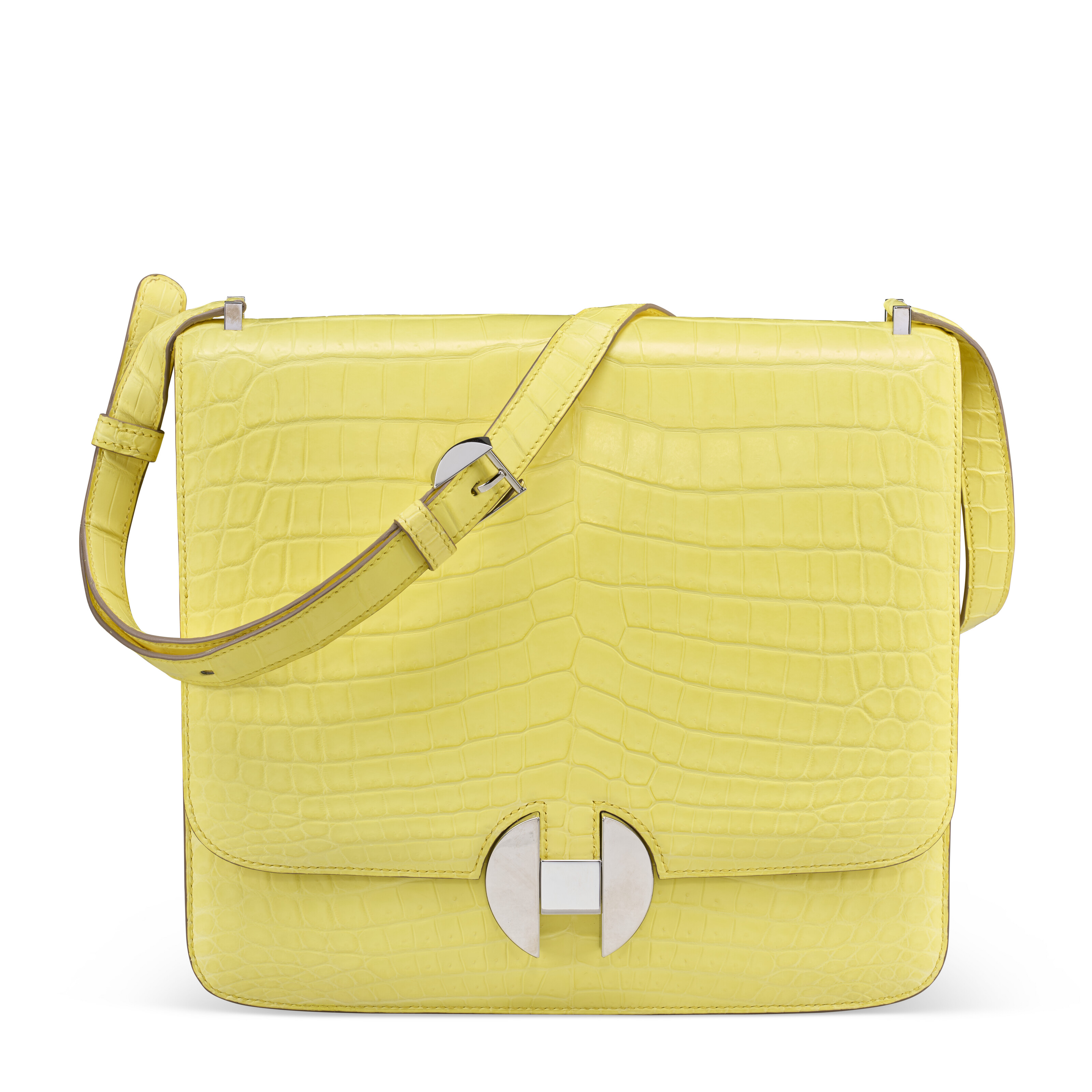 A JAUNE CITRON BOREAL SATINE NILOTICUS CROCODILE 2002 26 WITH PALLADIUM HARDWARE