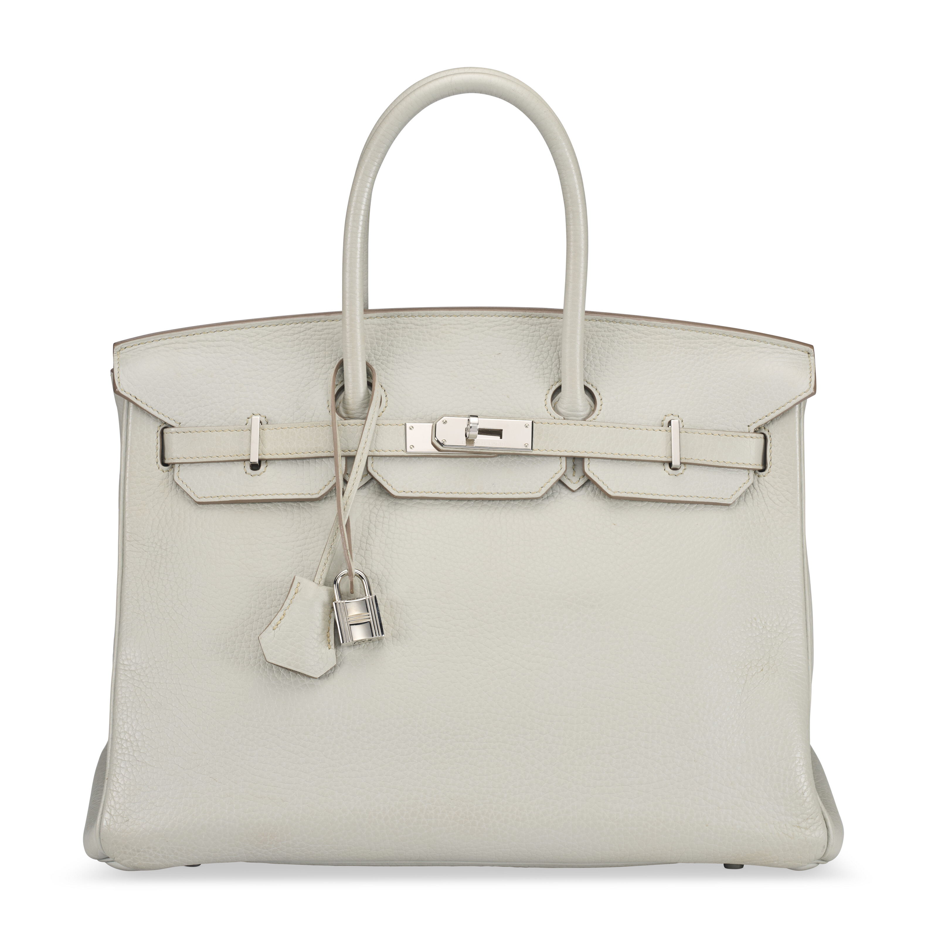 A GRIS TOURTERELLE CLÉMENCE LEATHER RETOURNÉ KELLY 35 WITH