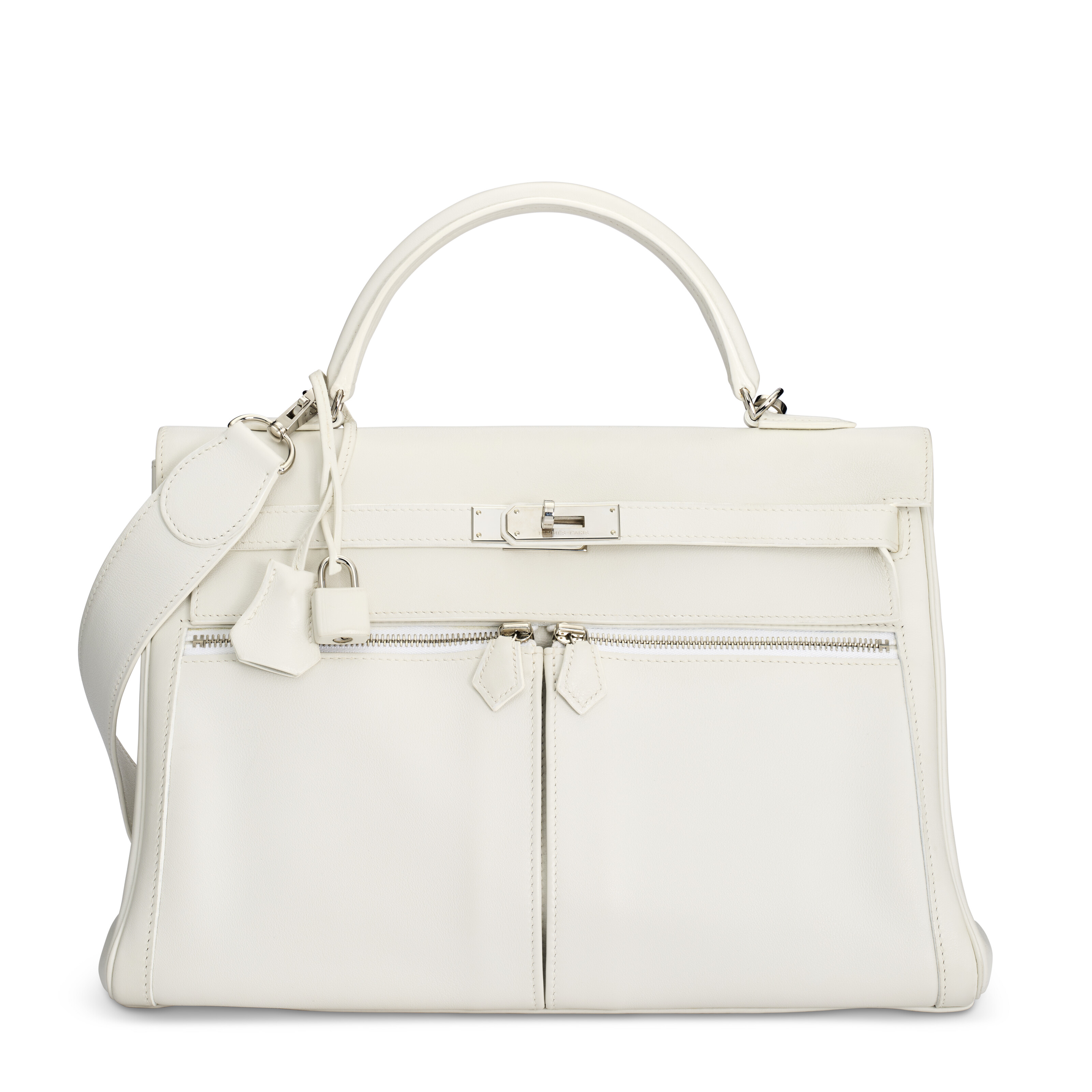 A LIMITED EDITION WHITE SWIFT LEATHER KELLY LAKIS 35 WITH