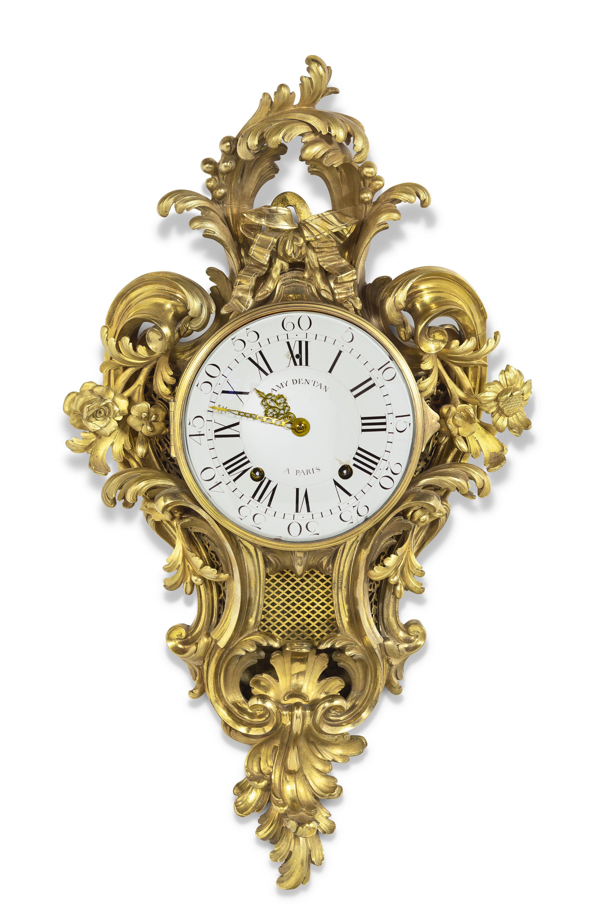 A LOUIS XV ORMOLU CARTEL CLOCK