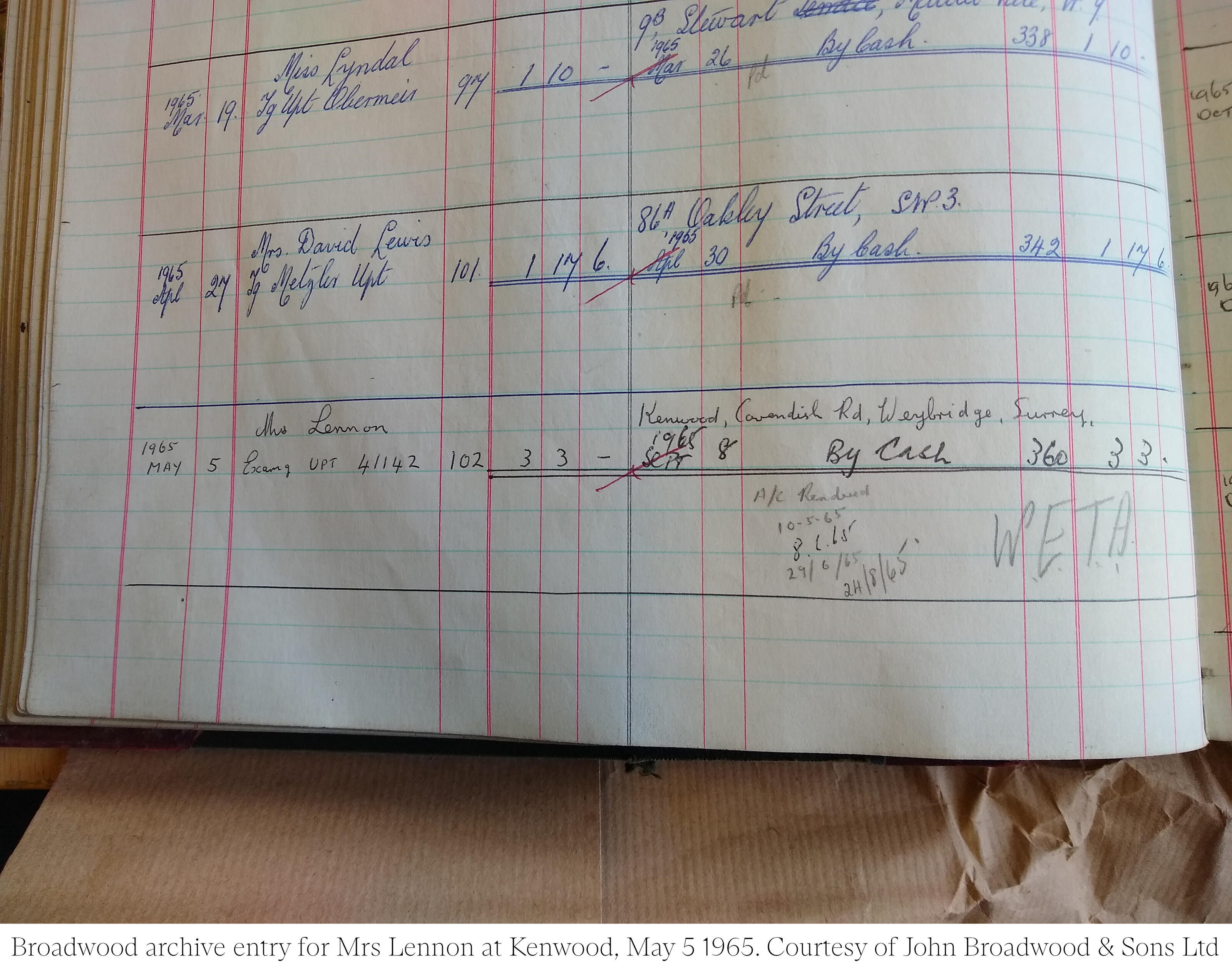 JOHN LENNON: THE BROADWOOD UPRIGHT PIANO ON WHICH HE COMPOSED