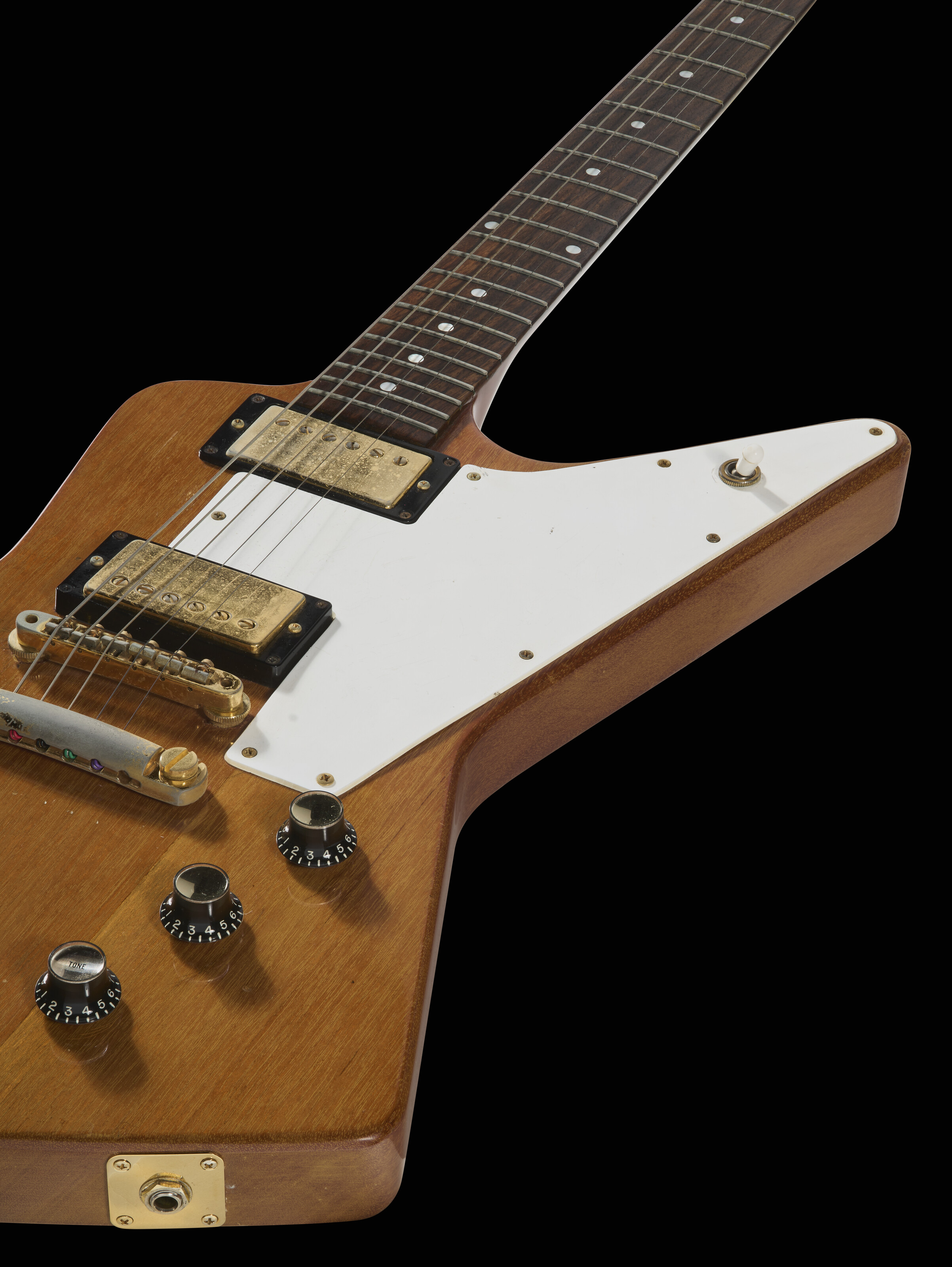 THE EDGE: A GIBSON EXPLORER REISSUE GUITAR USED AS A BACK-UP