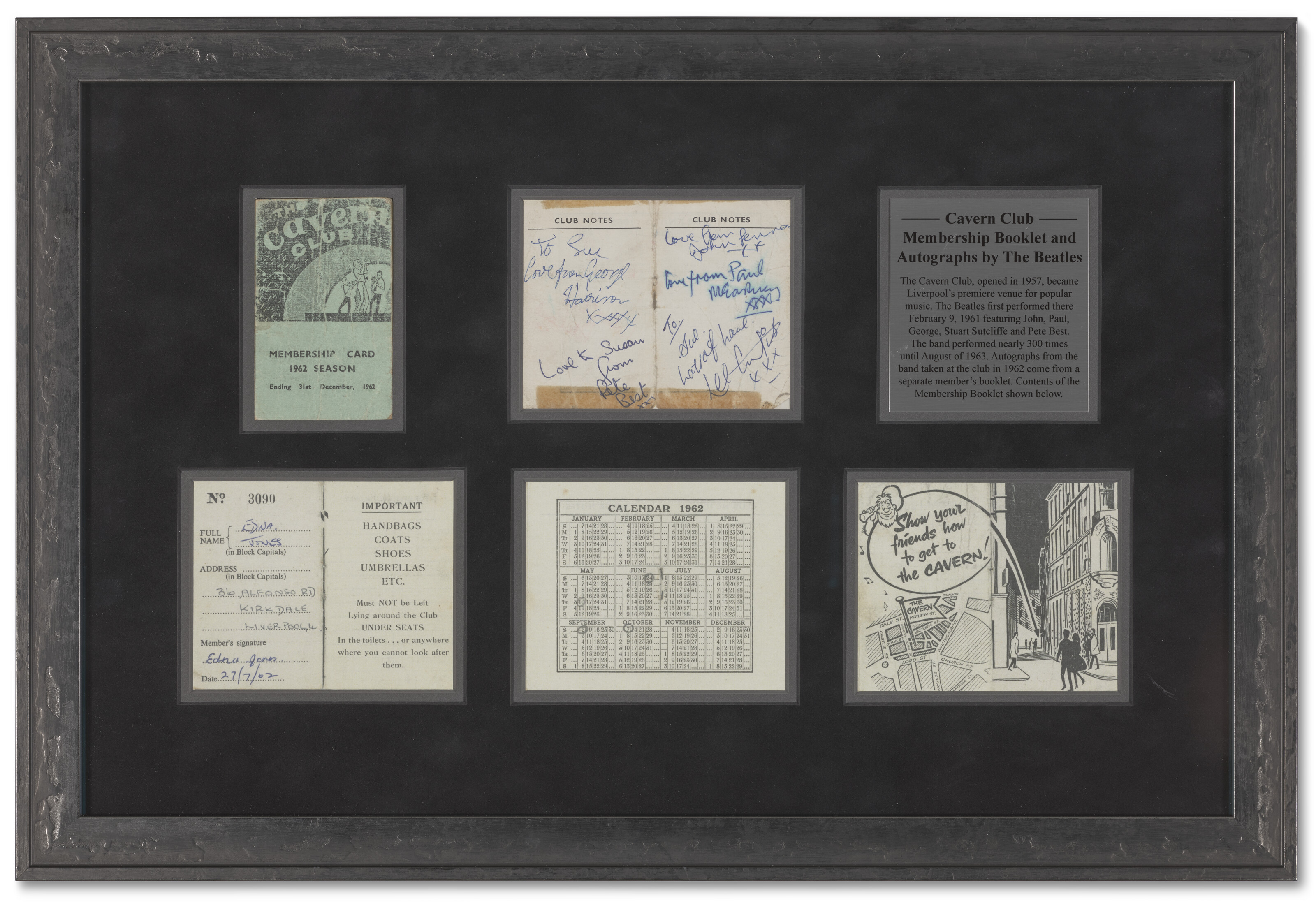 THE BEATLES: A SIGNED CAVERN CLUB MEMBERSHIP CARD, 1962 | Christie's