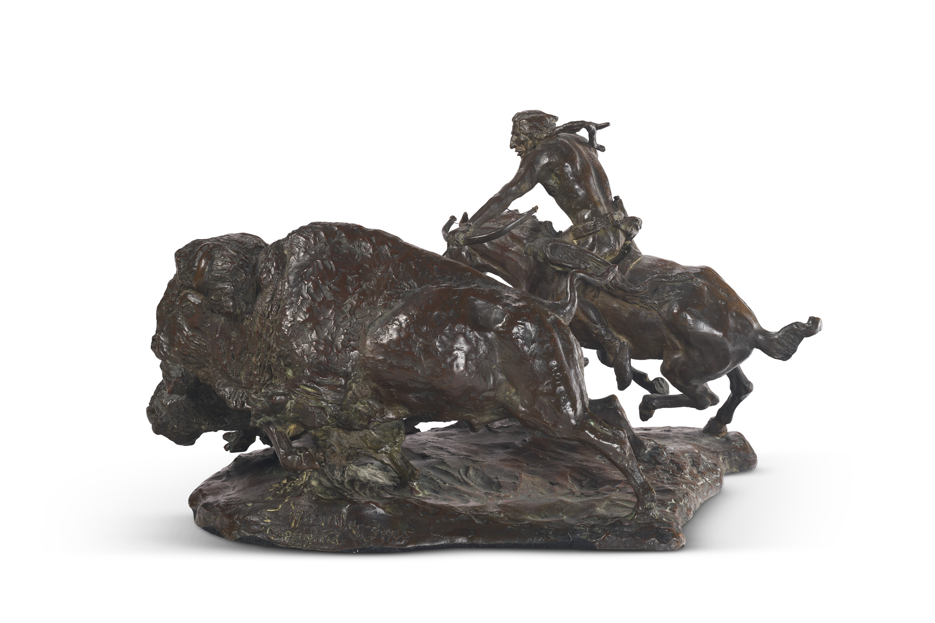 Charles Marion Russell バッファロー ブロンズ像 西部美術 Charles M. Russell and The Elusive Buffalo Hunt | The Metropolitan