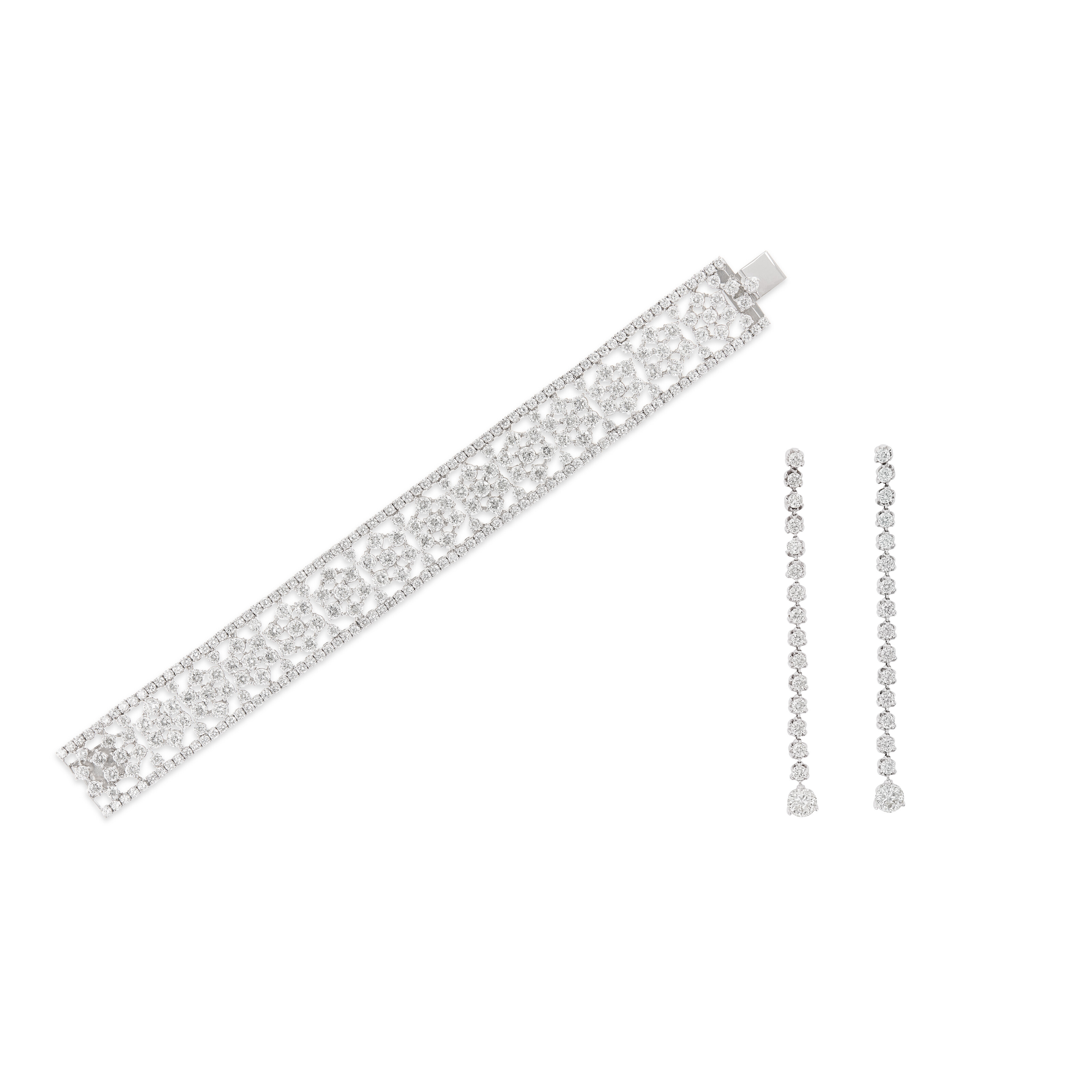 ROBERTO COIN SET OF DIAMOND AND RUBY 'CENTO' JEWELRY Round diamo