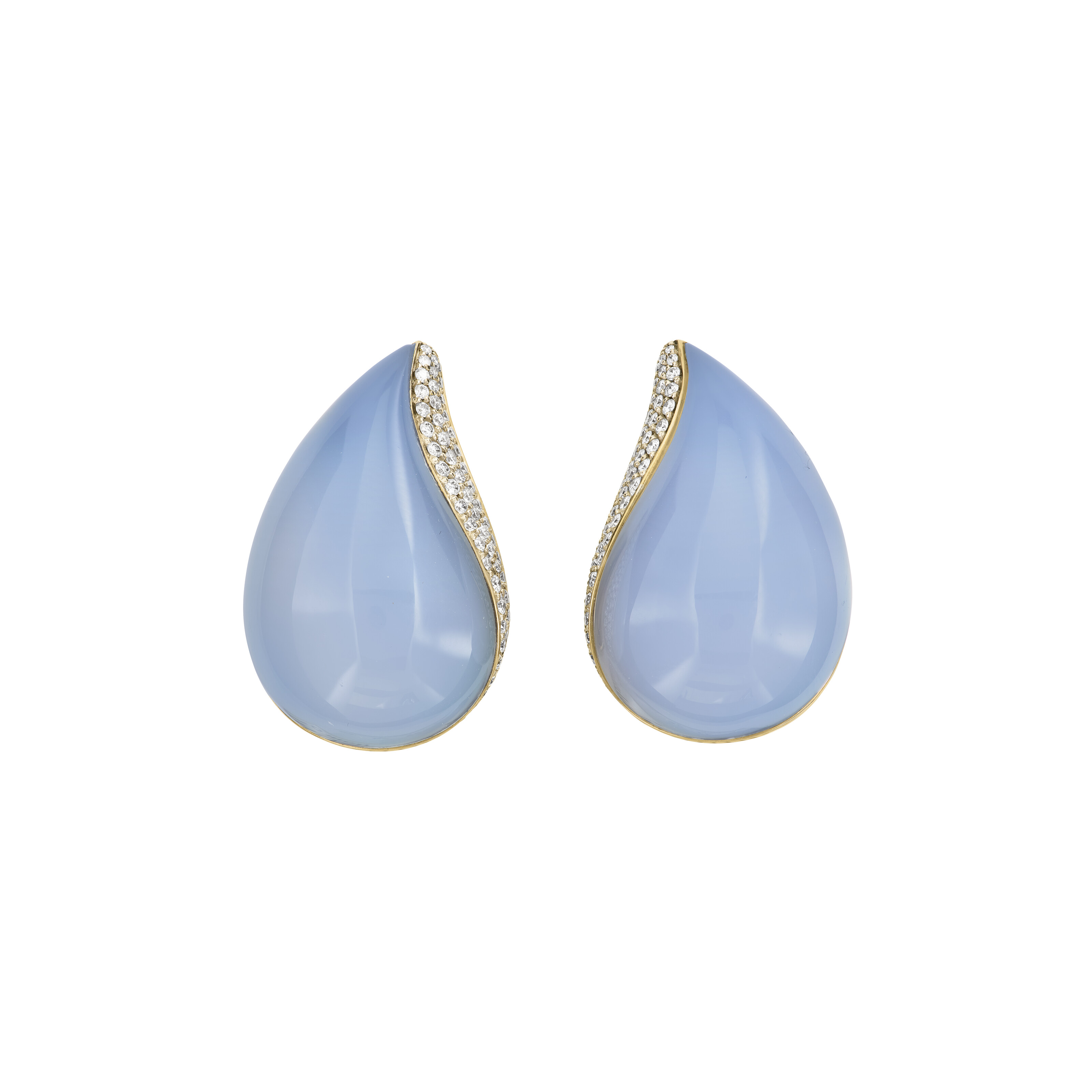 VHERNIER MULTI-GEM AND DIAMOND 'VENEZIA' EARRINGS Carved chalced