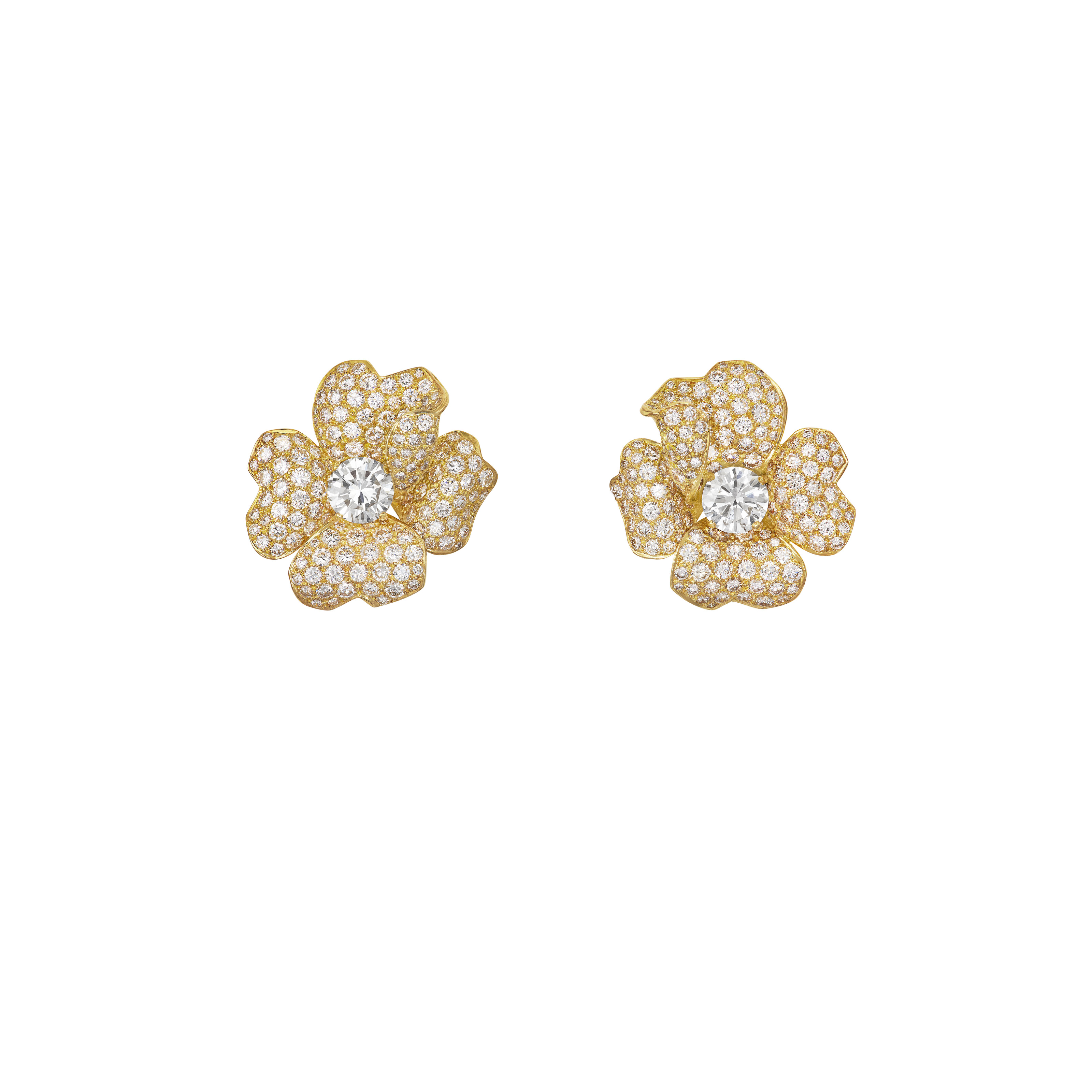 CARTIER DIAMOND FLOWER EARRINGS, | Christie’s
