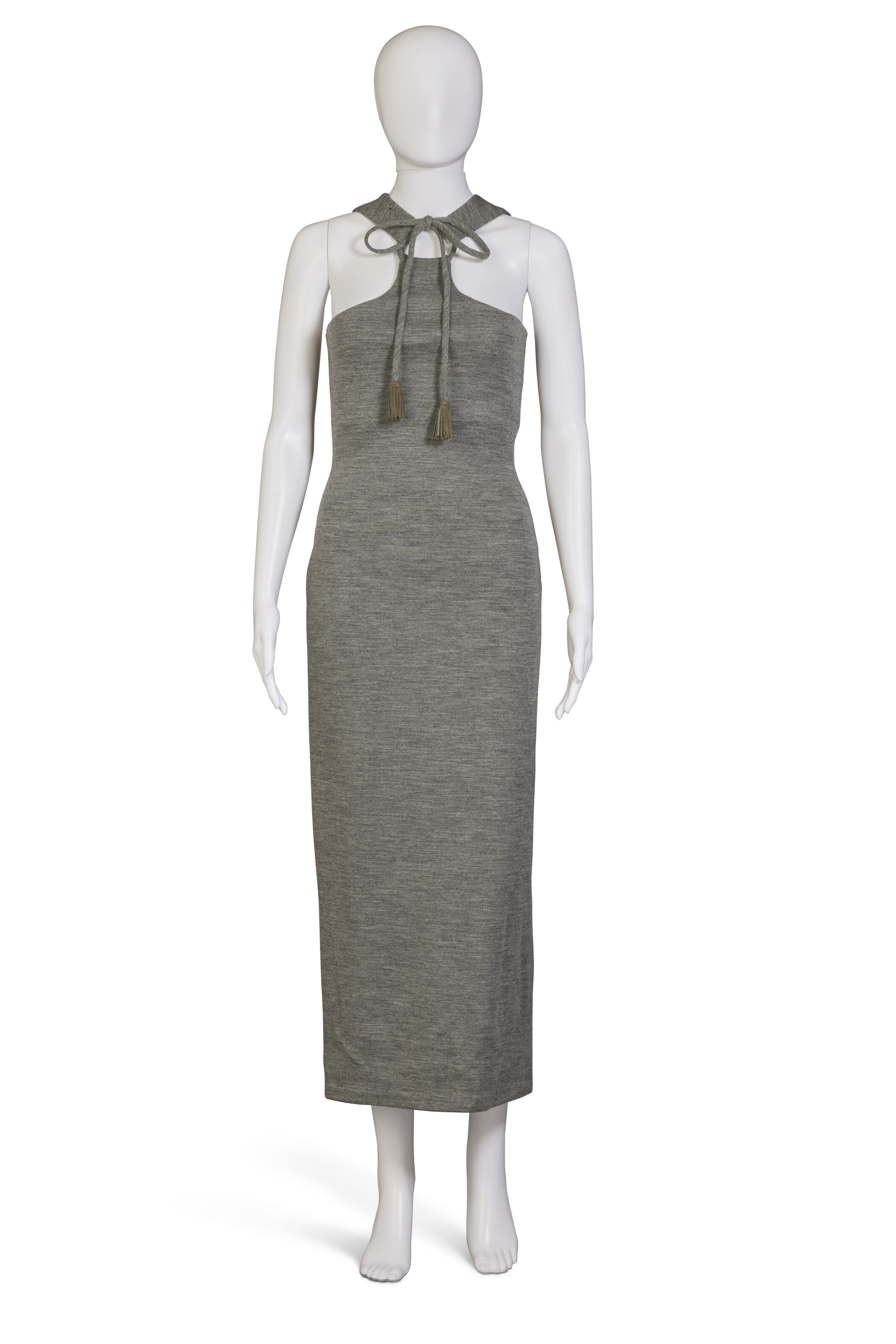 heather gray jersey dress A GREY MIDI DRESS, BILL BLASS, CIRCA 1995 Ralph lauren
