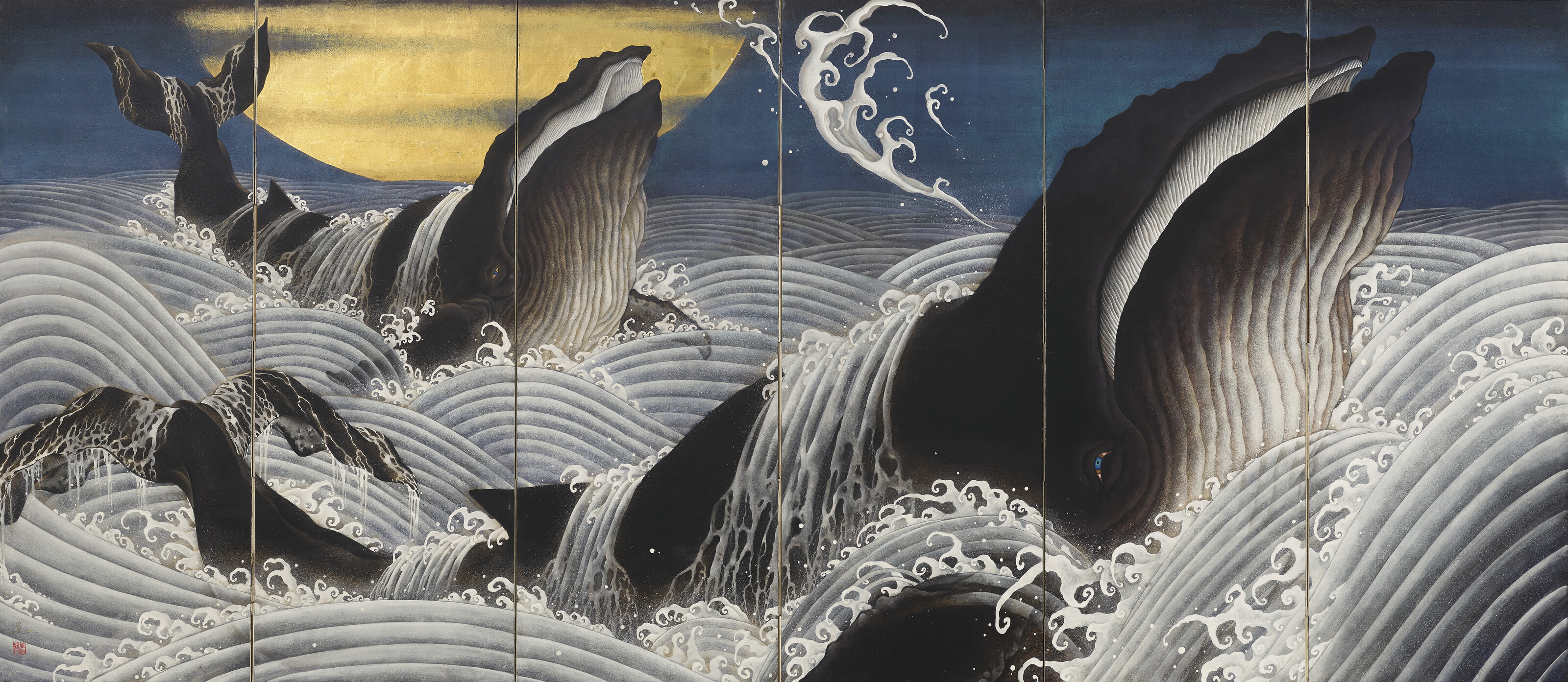 SHIOZAKI KEN (B.1972), The Great Wave and Two Whales, 2021