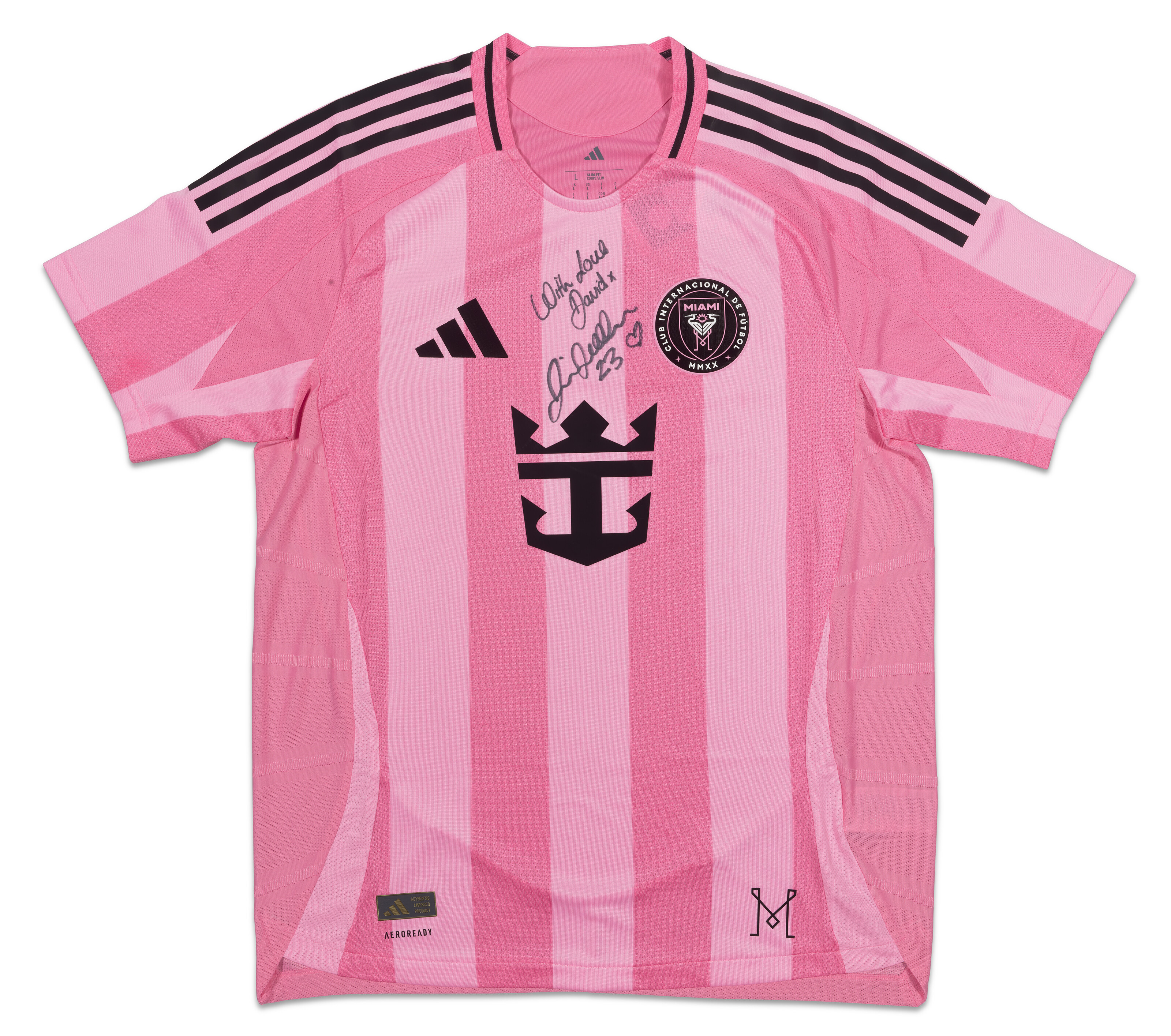 A DAVID BECKHAM SIGNED MIAMI FOOTBALL CLUB JERSEY, ADIDAS, 2026