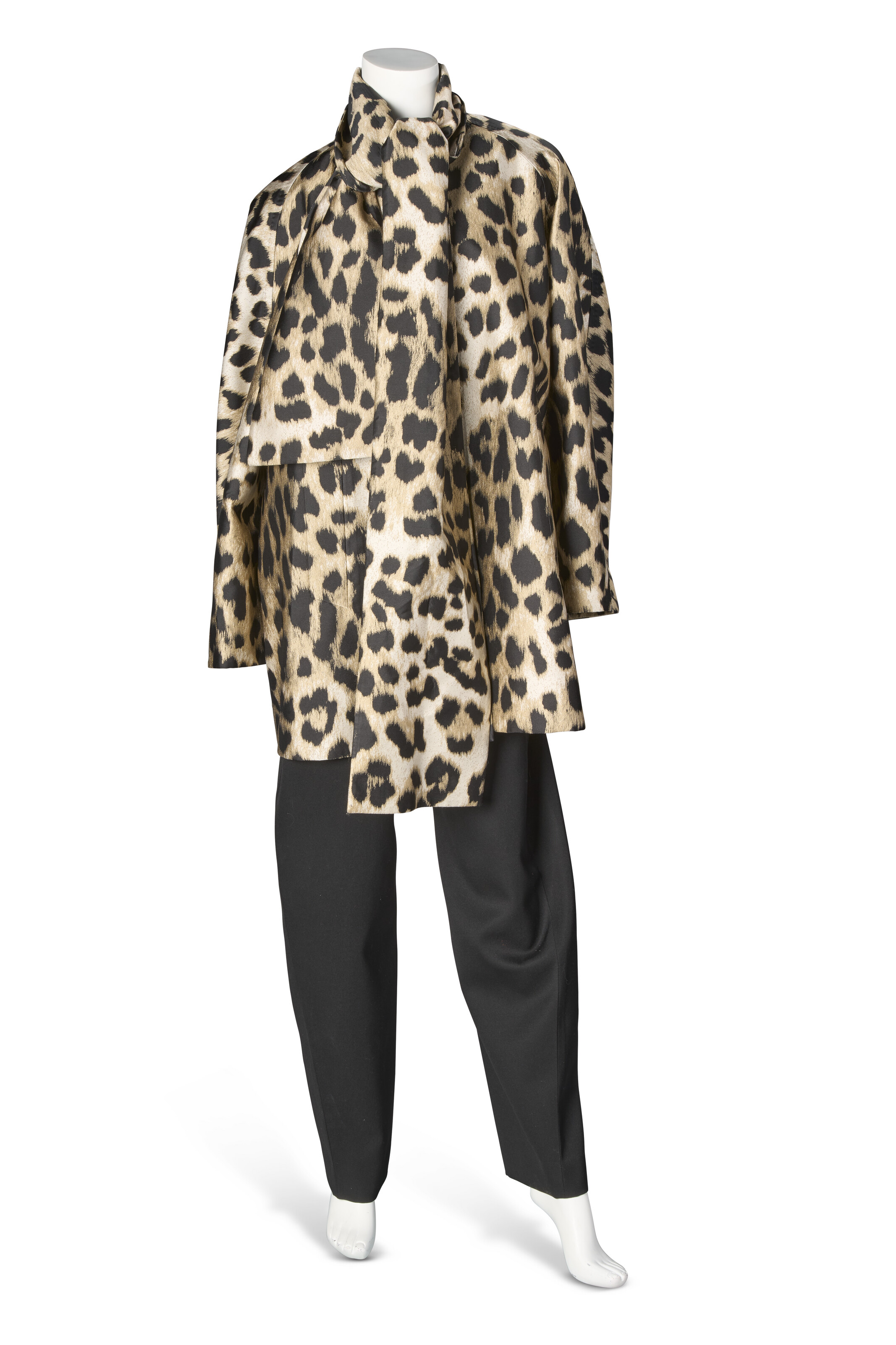A BLACK SUIT & LEOPARD COAT WORN BY MERYL STREEP