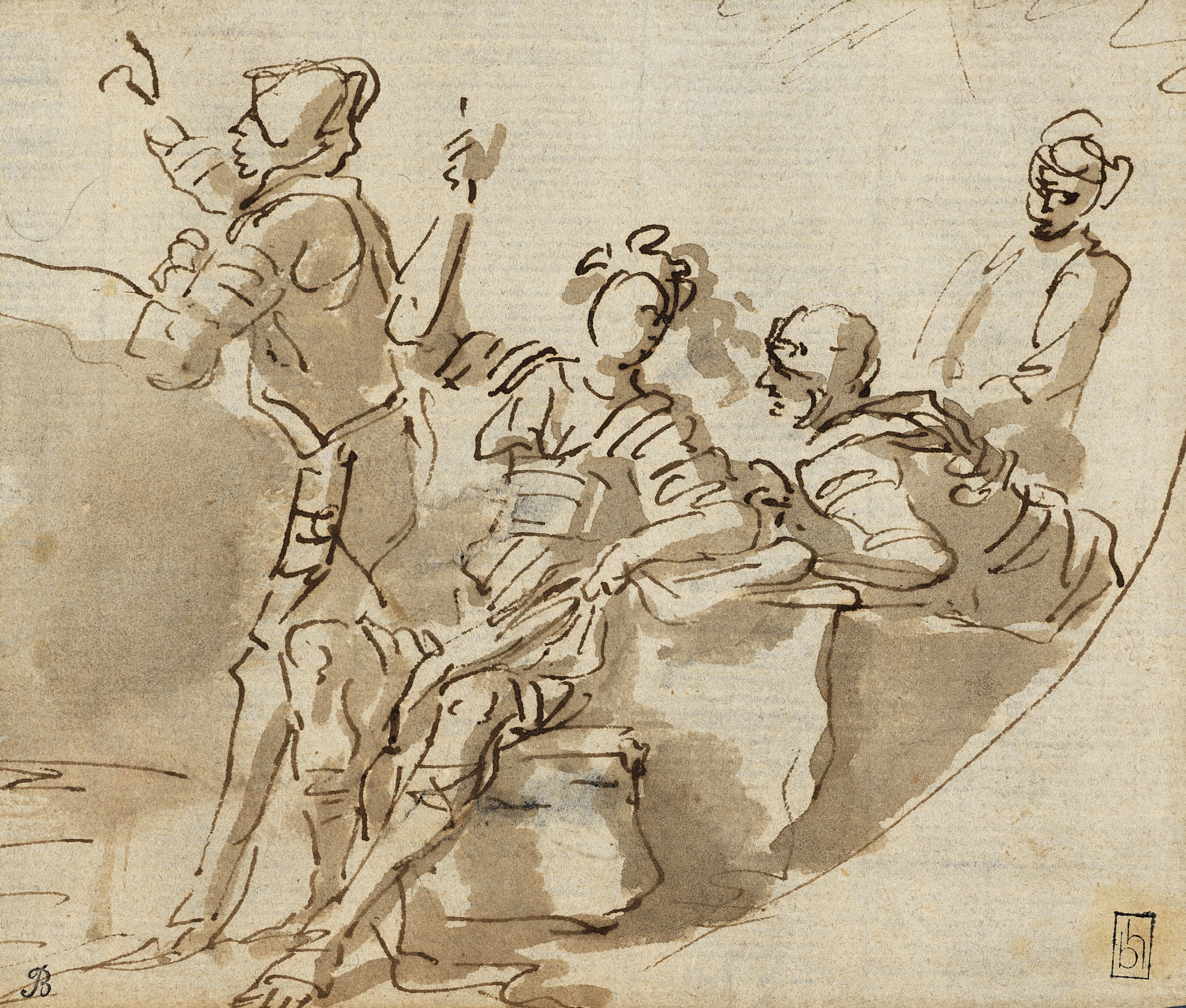 Salvator Rosa, Group of soldiers, offered in Dessins Anciens et du XIXe siècle incluant une selection de terres cuites on 25 March 2026 at Christie's in Paris