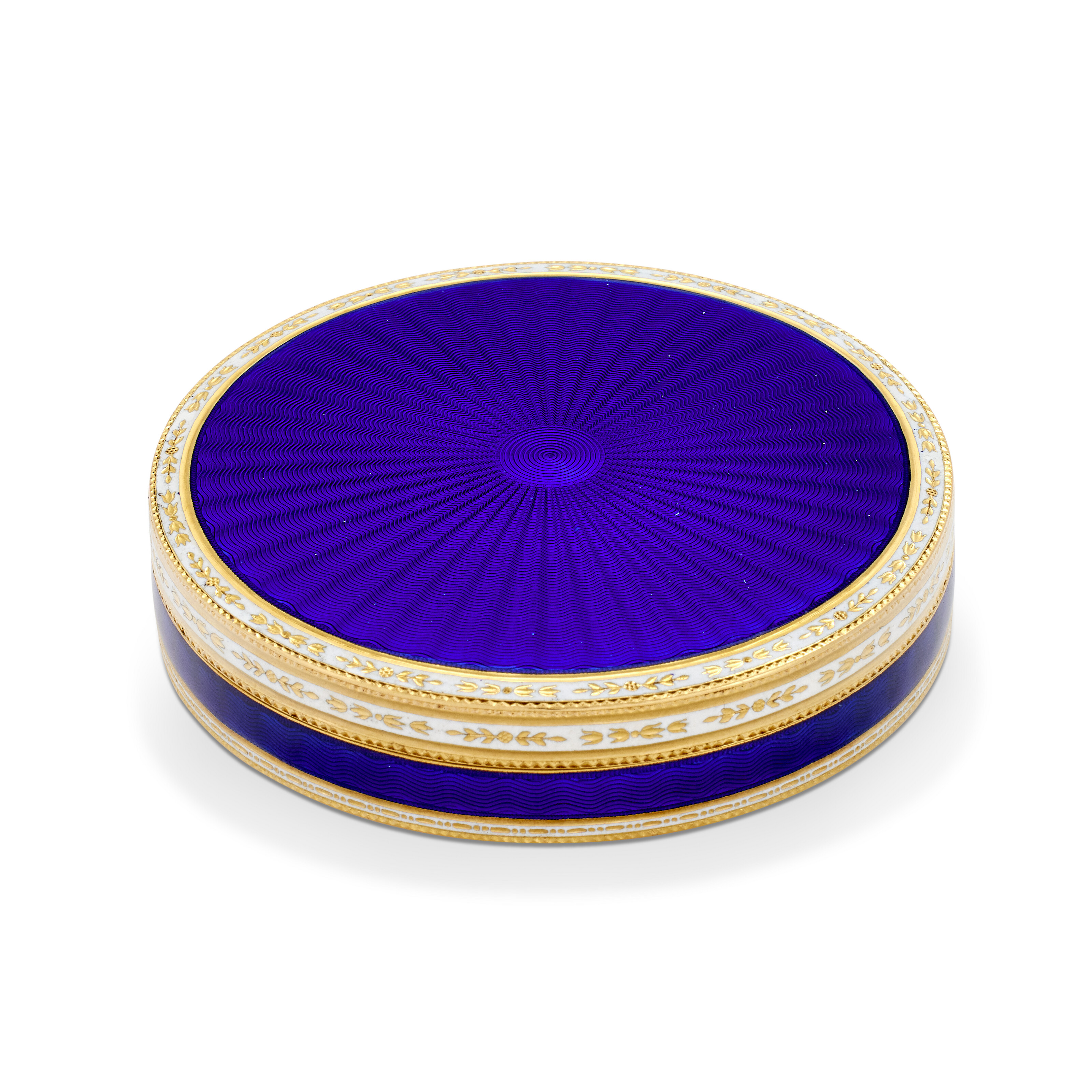 A German enamelled gold bonbonniere, probably mark of Les Freres Jordan, Berlin, circa 1780-90, offered in Collections: le neoclassicisme a travers l'Europe, until 1 April 2026 at Christie's Online