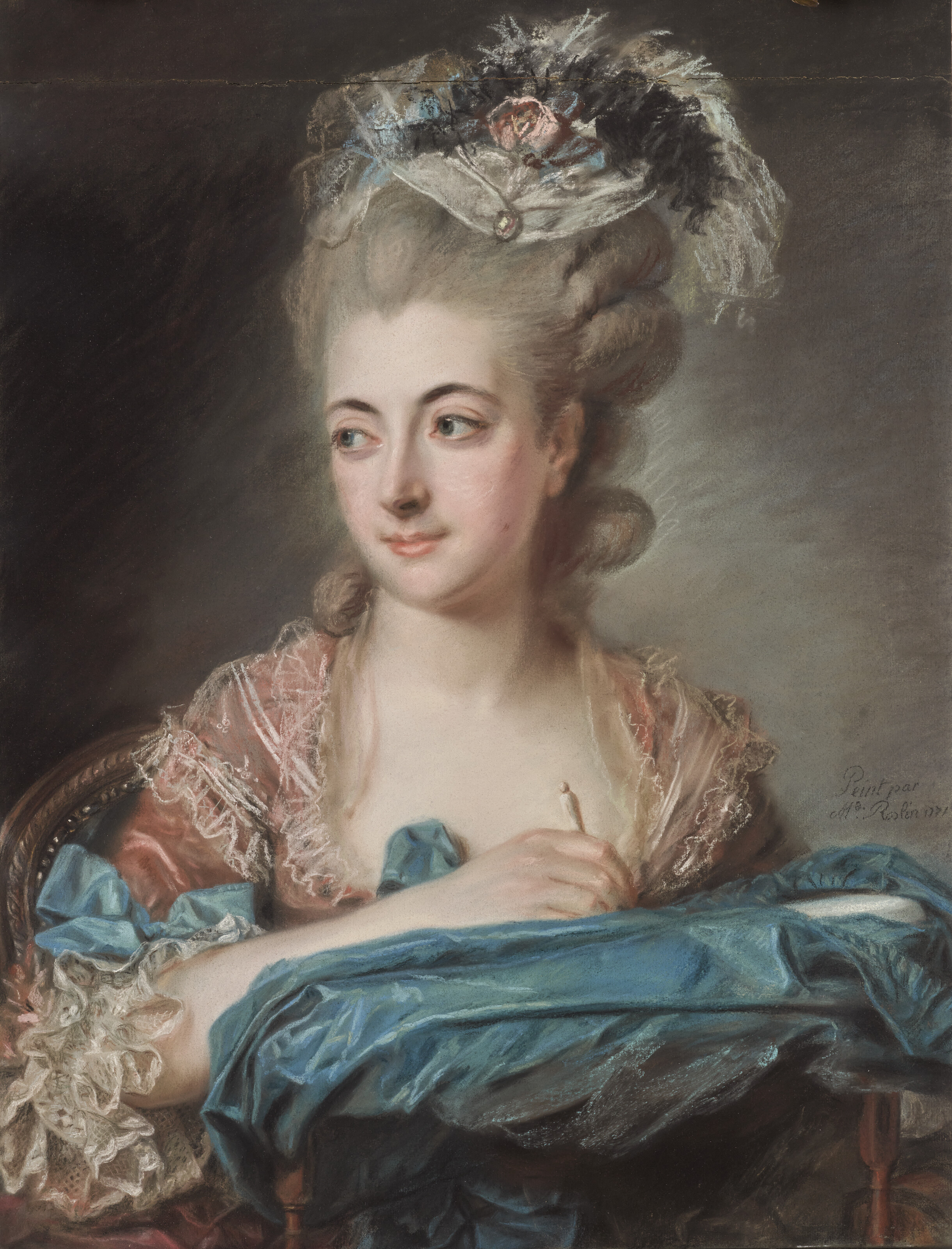 Marie-Suzanne Roslin, Portrait of Madame Hubert Robert (1745-1821), born Anne-Gabrielle Soos, offered in Chefs-d'oeuvre de la collection Veil-Picard on 25 March 2026 at Christie's in Paris