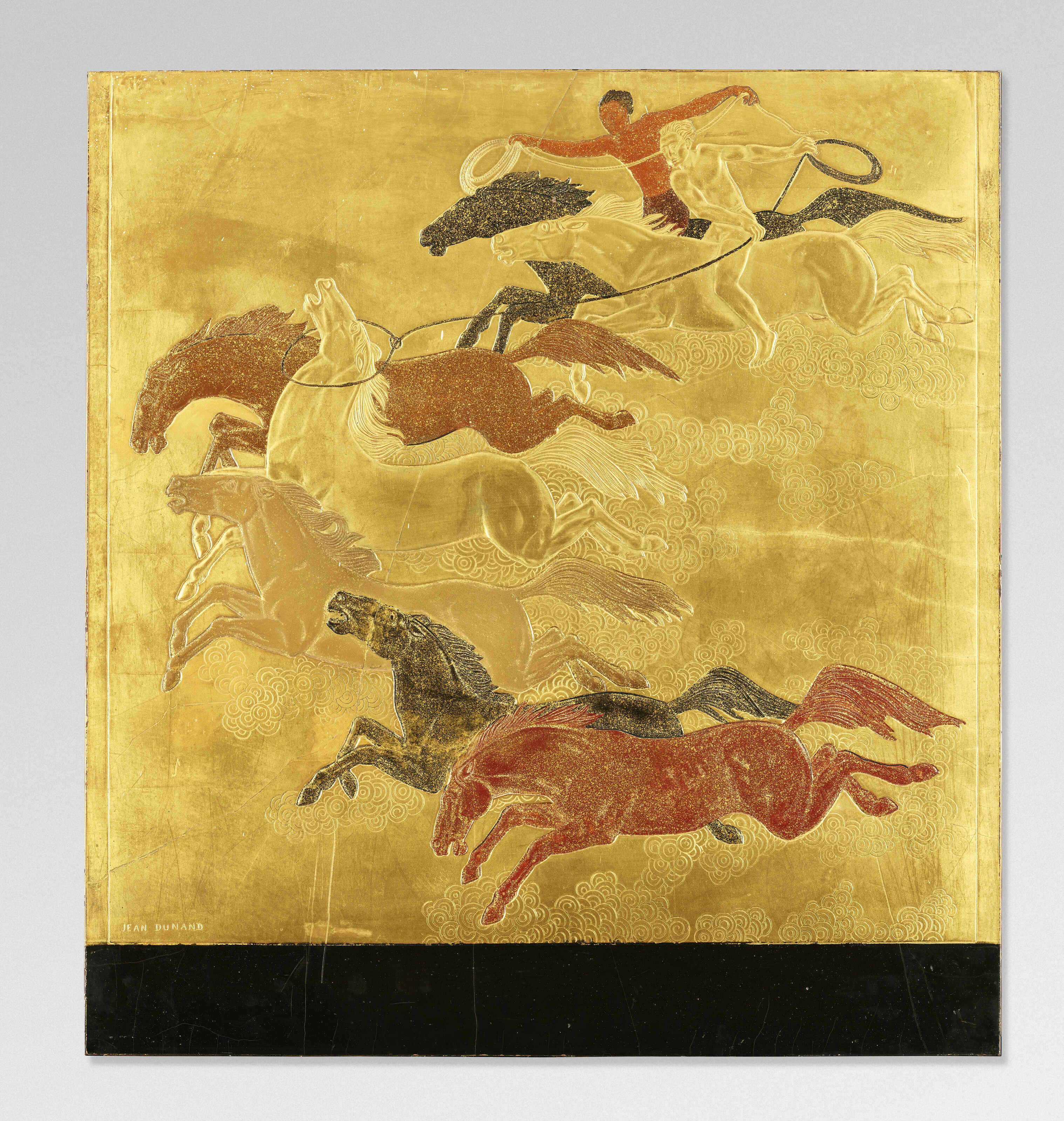 Jean Dunand, La conquete du cheval panel, circa 1935, offered in Design on 26 and 27 May 2026 at Christie's in Paris