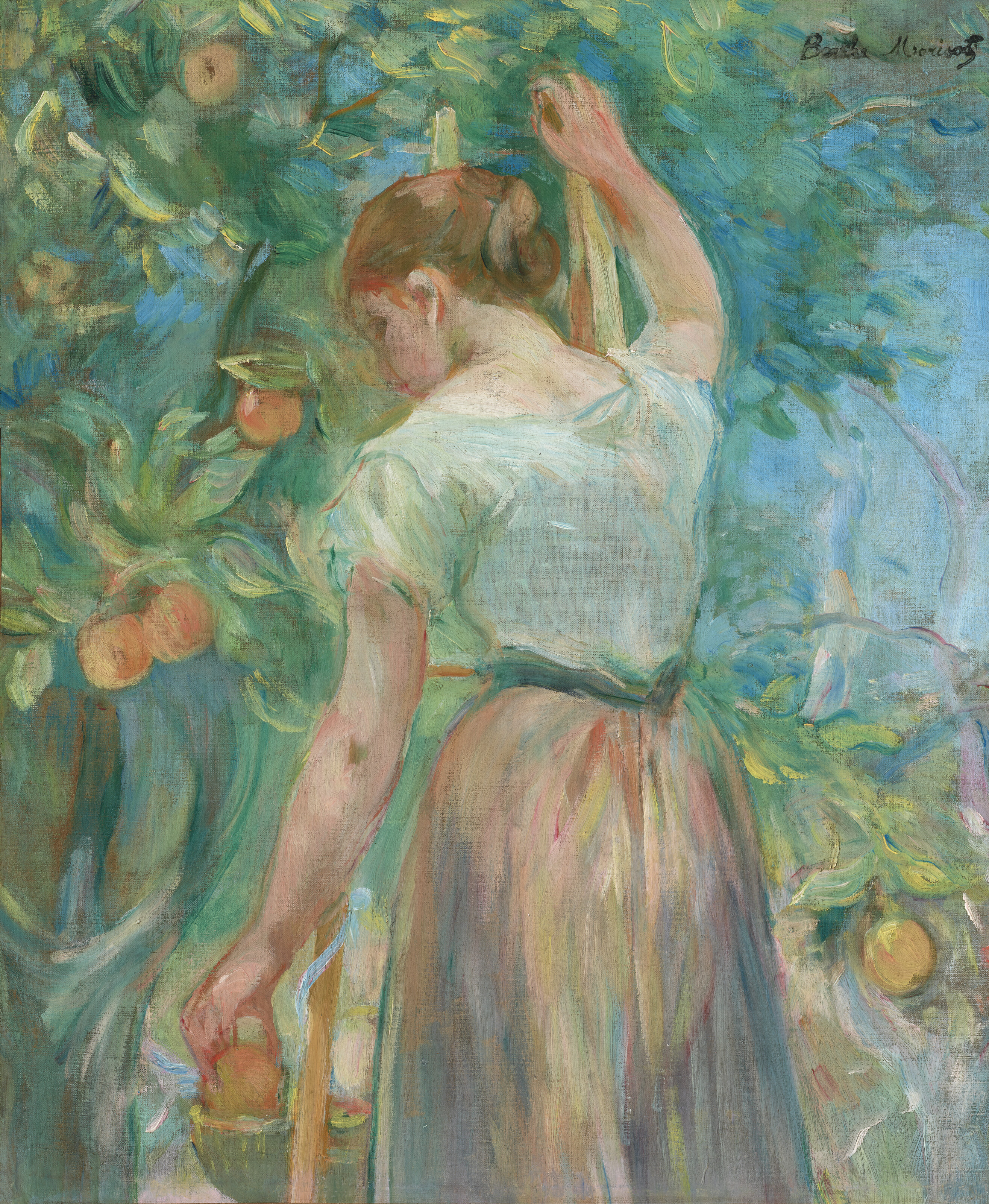 Berthe Morisot (1841-1895), Jeune fille cueillant des oranges