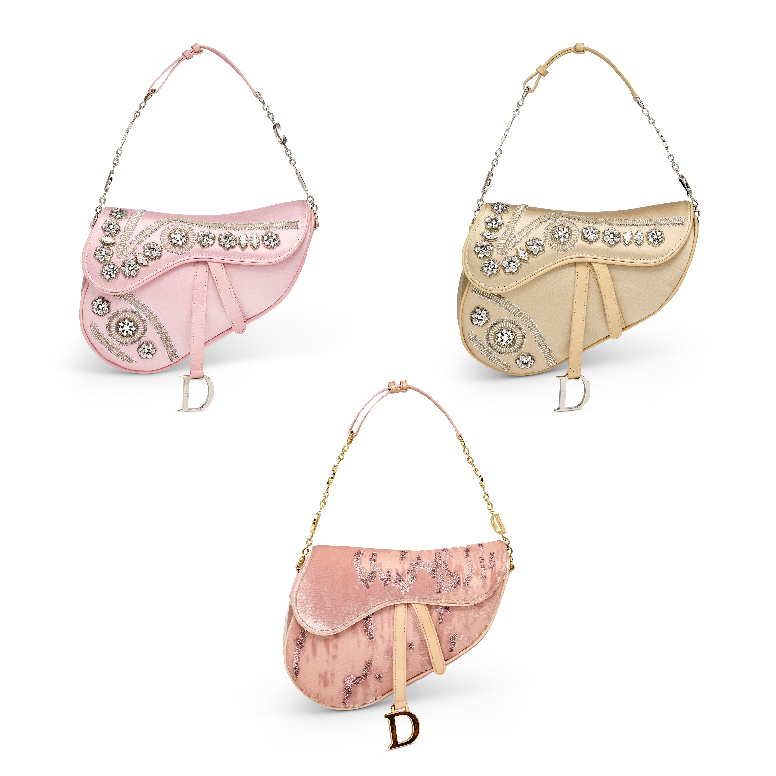 A GROUP OF THREE LIMITED EDITION: A PINK SATIN WITH CRYSTALS, A