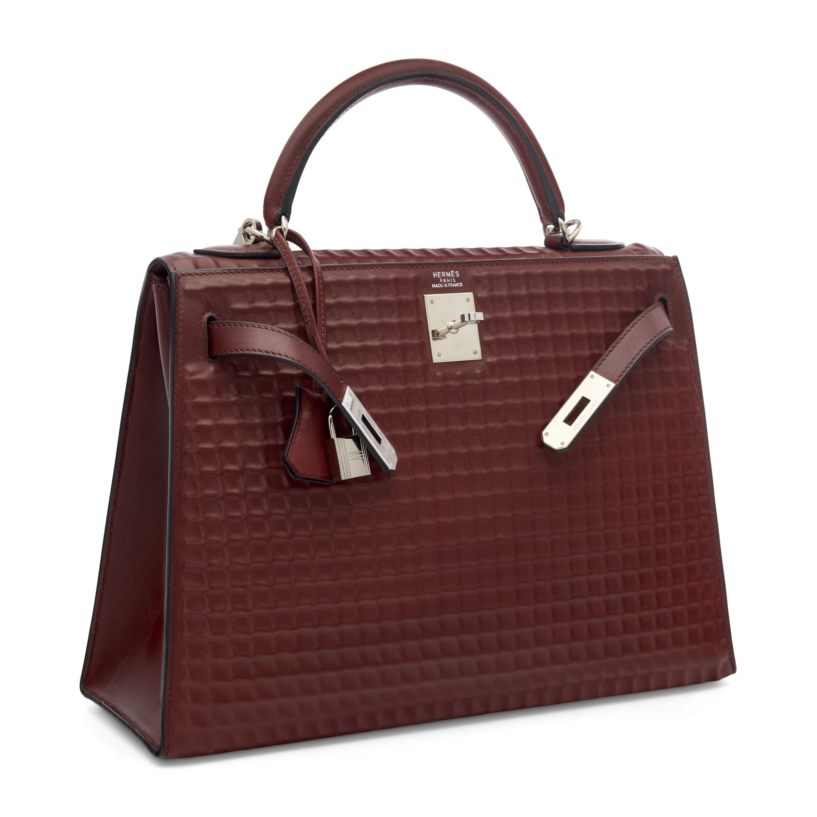 A LIMITED EDITION ROUGE H SWIFT LEATHER WAFFLE SELLIER KELLY 32
