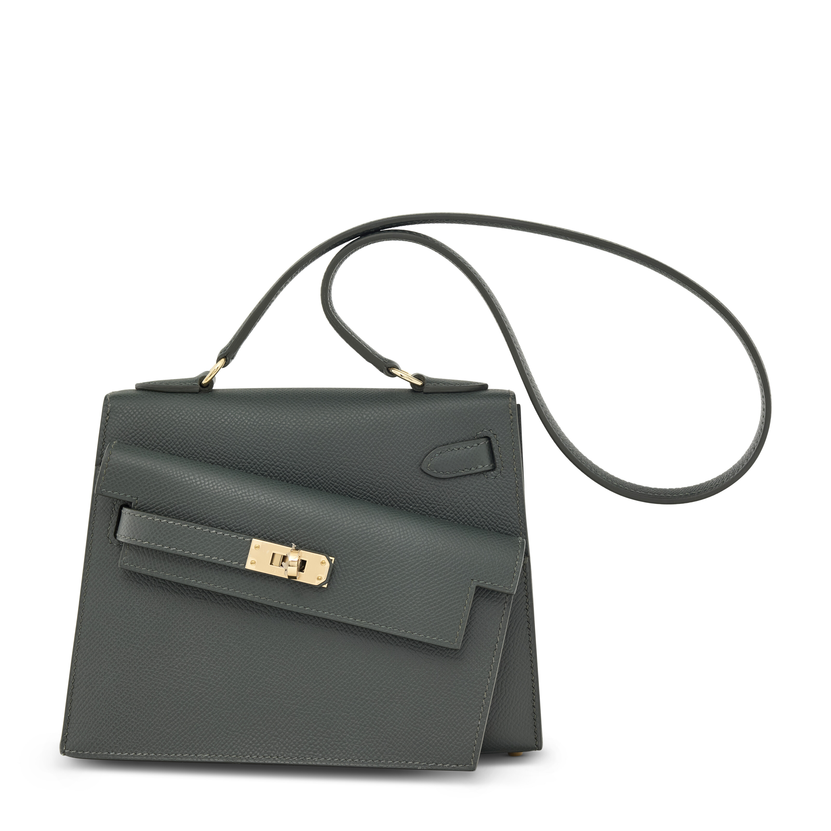 A LIMITED EDITION VERT MANGROVE EPSOM LEATHER KELLY DÉSORDRE WITH