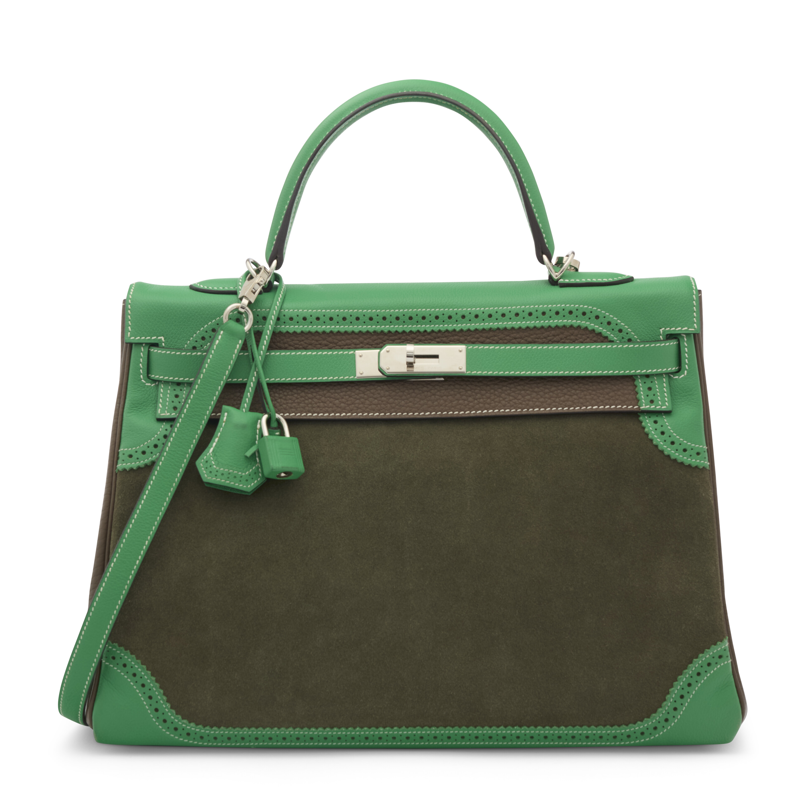 A ROUGE H, VERT FONCÉ & BLEU MARINE CALF BOX LEATHER SELLIER KELLY