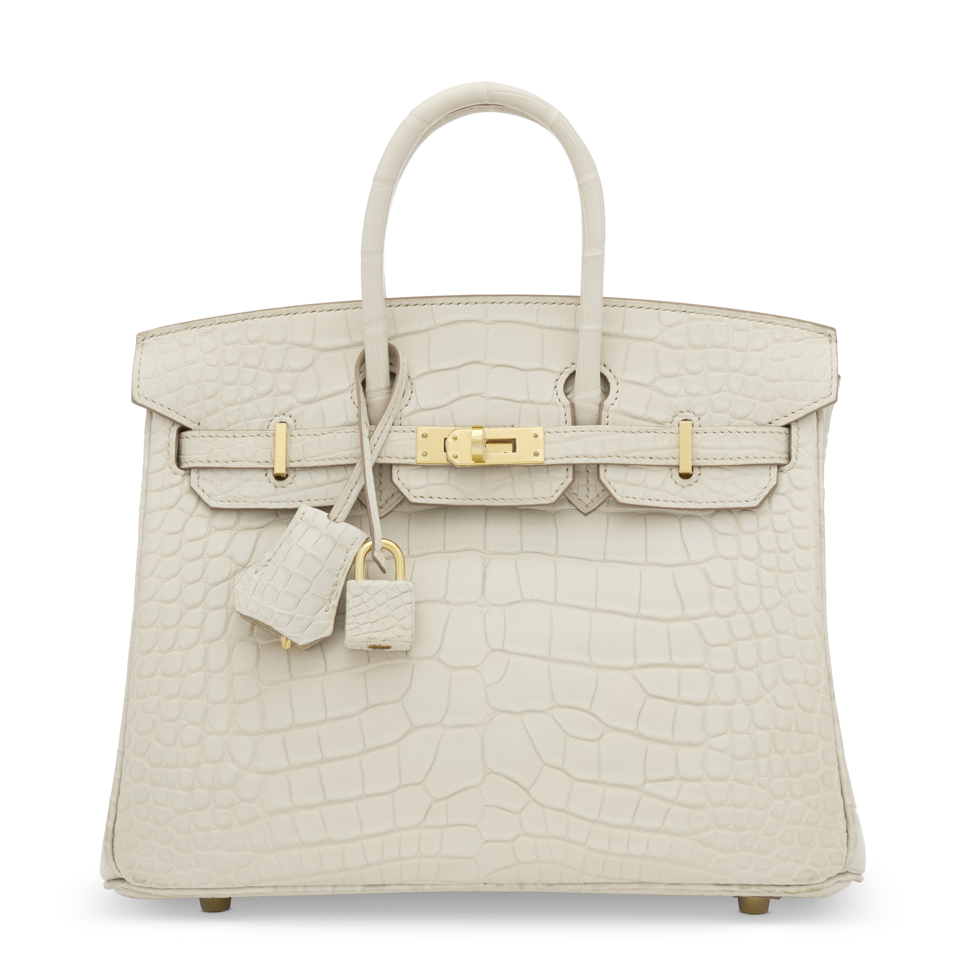 A matte Beton alligator Birkin 25 with gold hardware, Hermes, 2024, offered in Handbags Online: The Paris Edit, until 24 June 2026 at Christie's Online