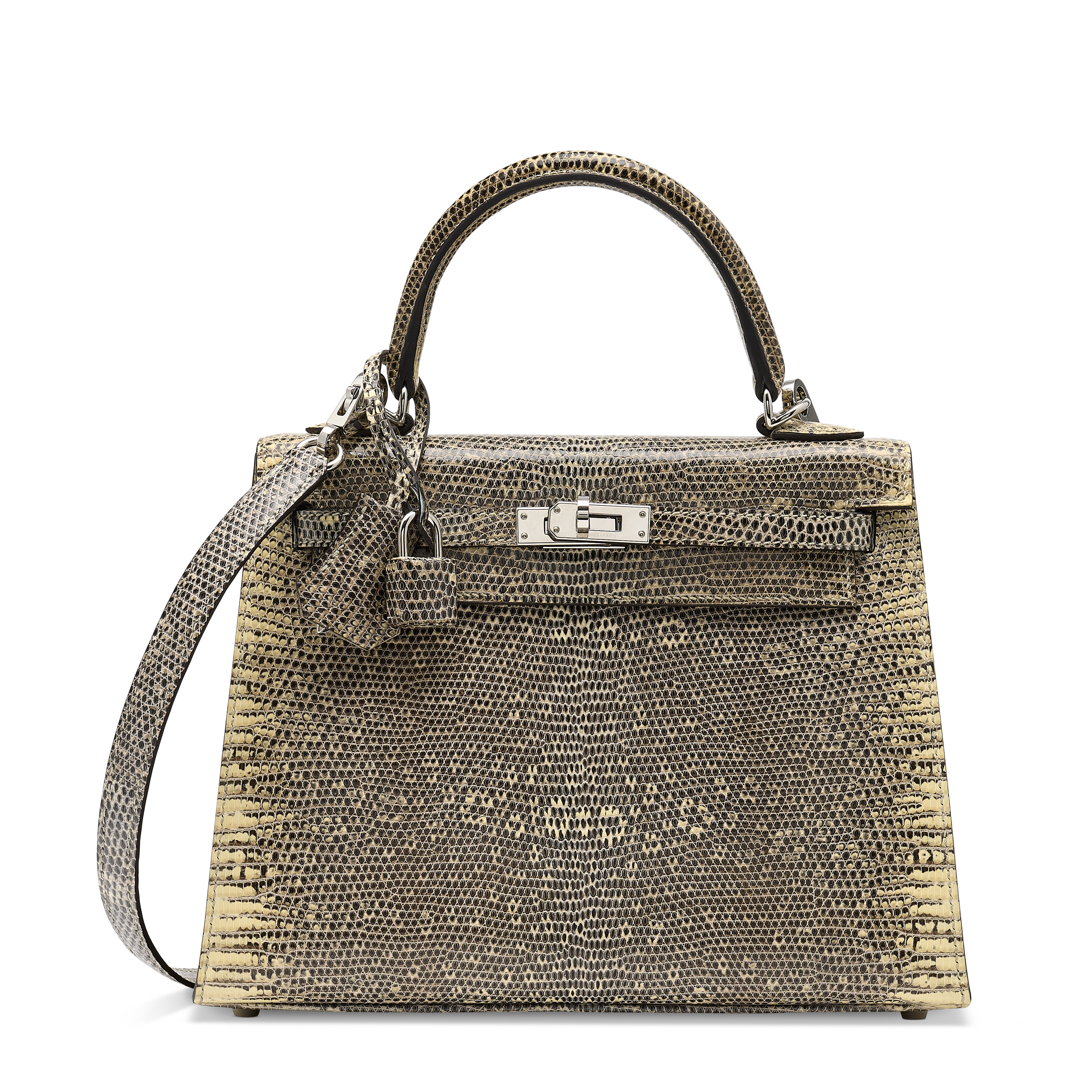 A shiny Ombre Salvator lizard Sellier Kelly 25 with palladium hardware, Hermes, 2021, offered in Handbags Online: The Paris Edit, until 24 June 2026 at Christie's Online