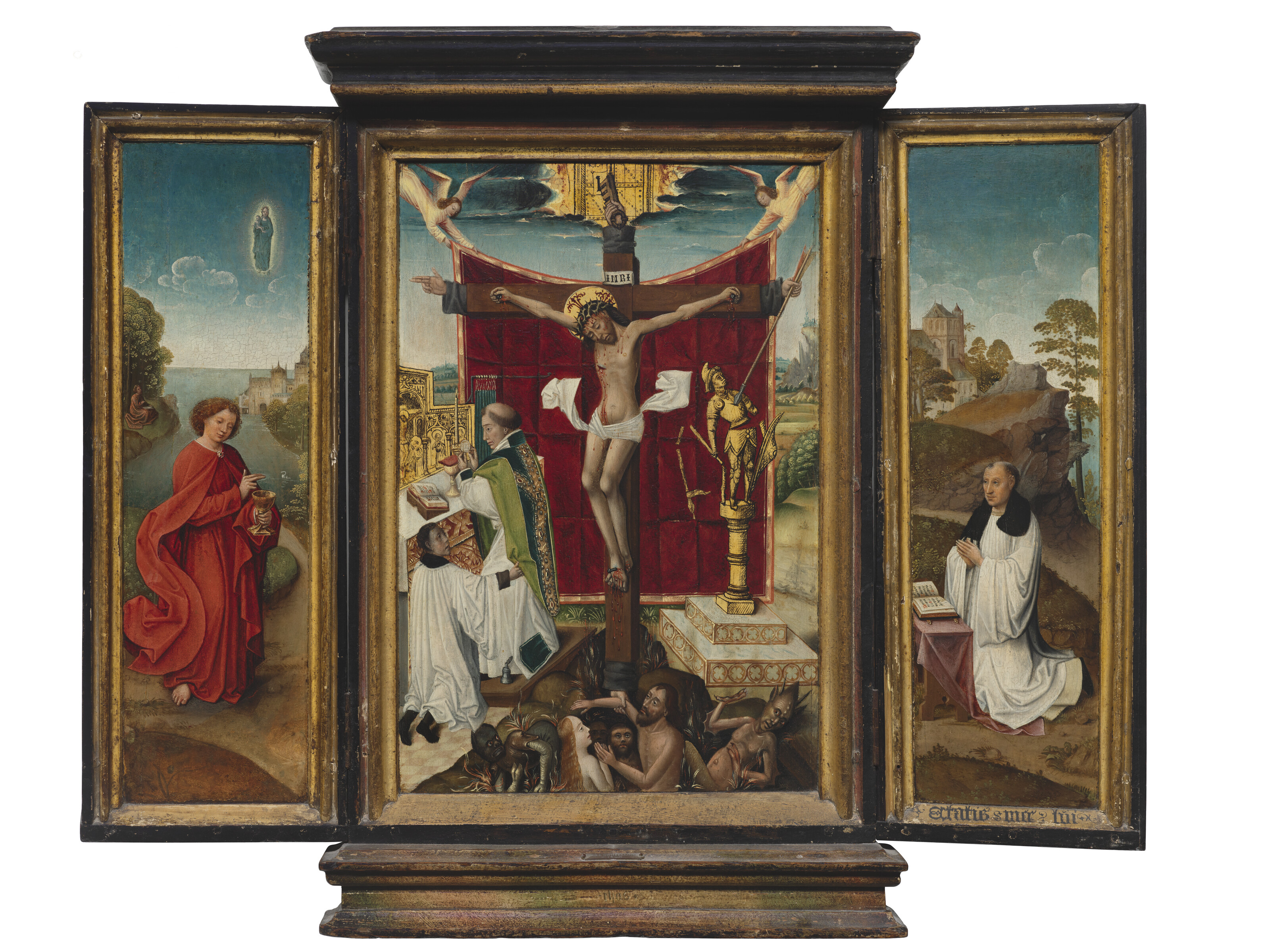 Brussels School, 1506, Saint John the Evangelist; The Living Cross; The Donor in Prayer, offered in Maitres Anciens: Peintures - Sculptures on 11 June 2026 at Christie's in Paris