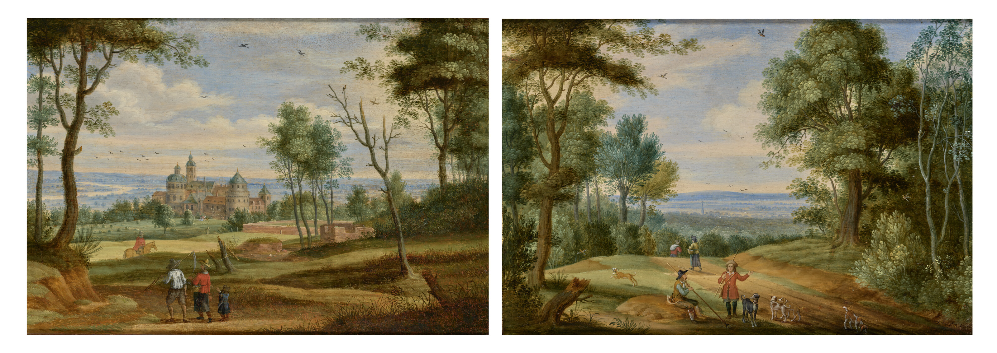 Catalog image of Le Retour des paysans avec une vue imaginaire d'Heidelberg à l'arrière-plan ; L…