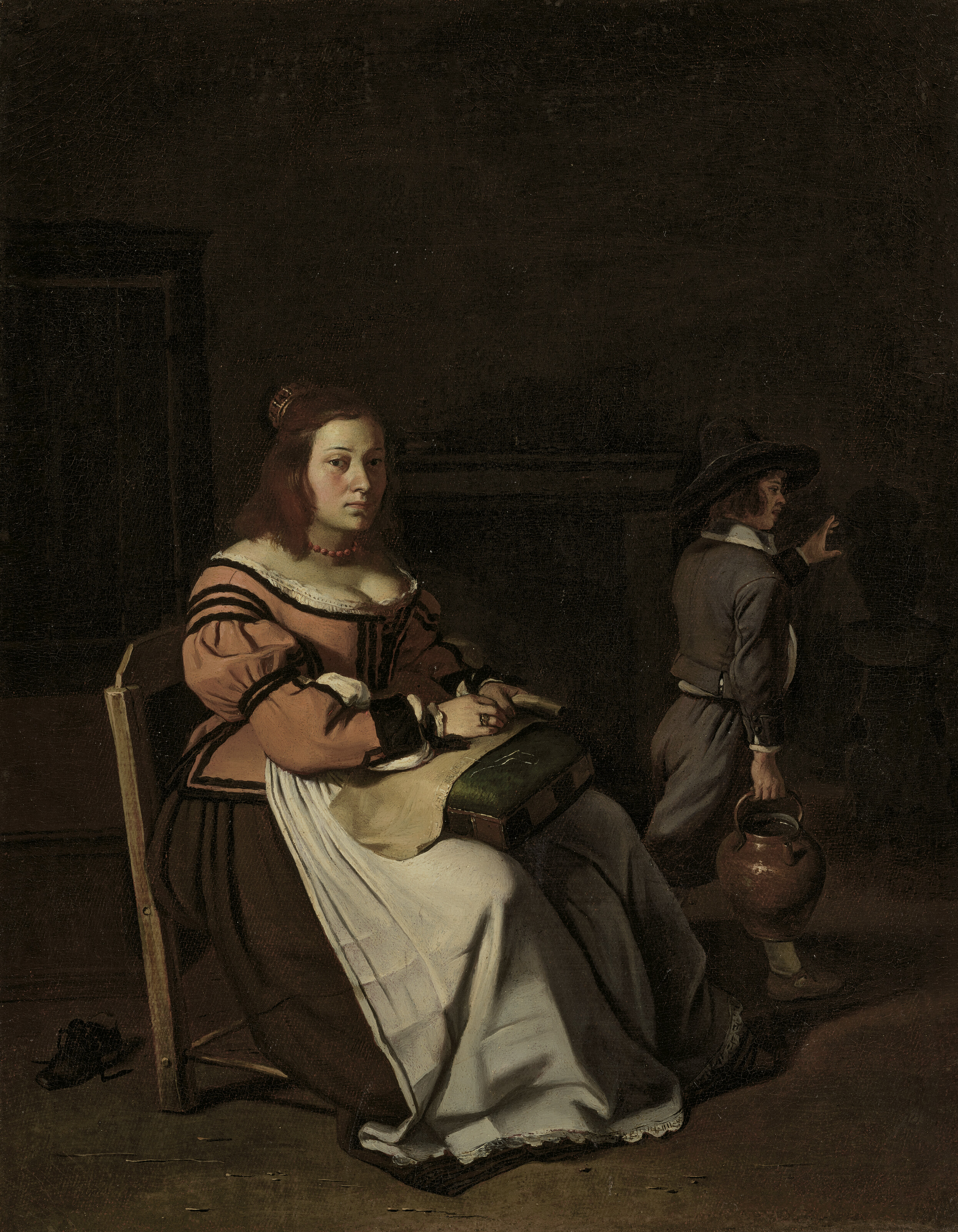 Catalog image of Une Femme dentelant dans un intérieur