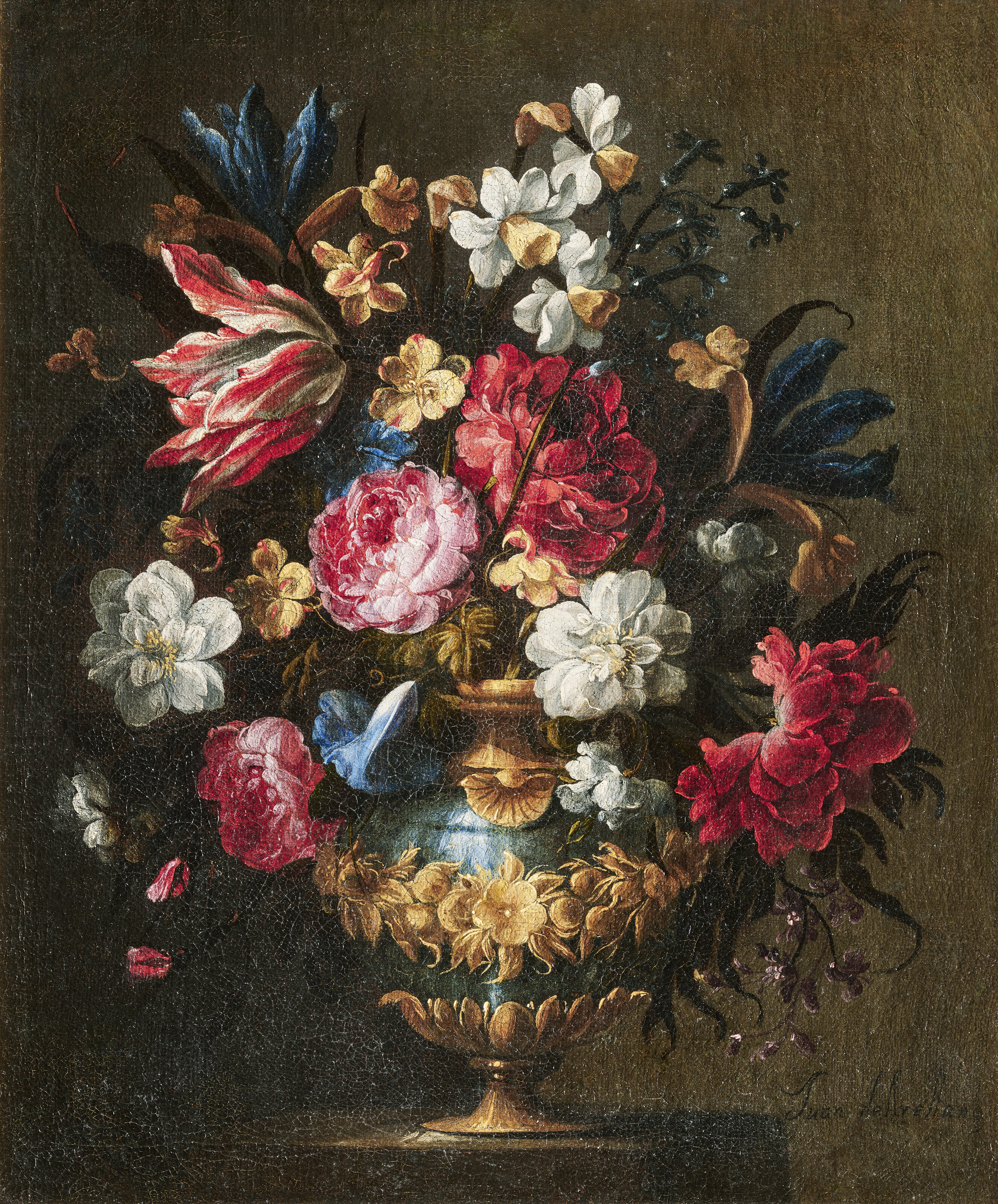 Catalog image of Nature morte au vase de fleurs sur un entablement