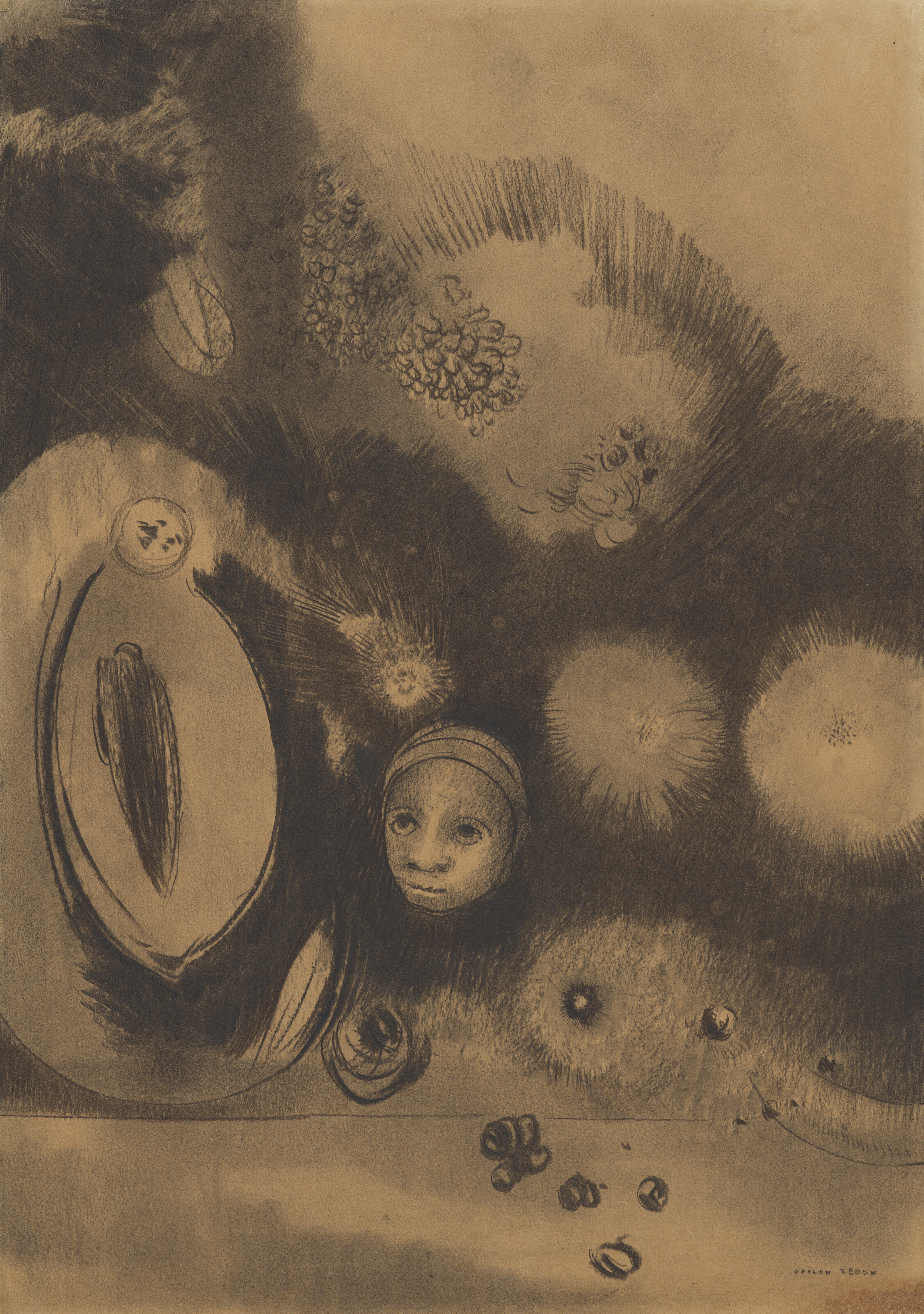 Odilon Redon, Visage-Germination, 1888, offered in Art Moderne - Vente du Jour, including Works from the Durand-Ruel Collection and Works from the Marlene and Spencer Hays Collection on 23 October 2026 at Christie's in Paris