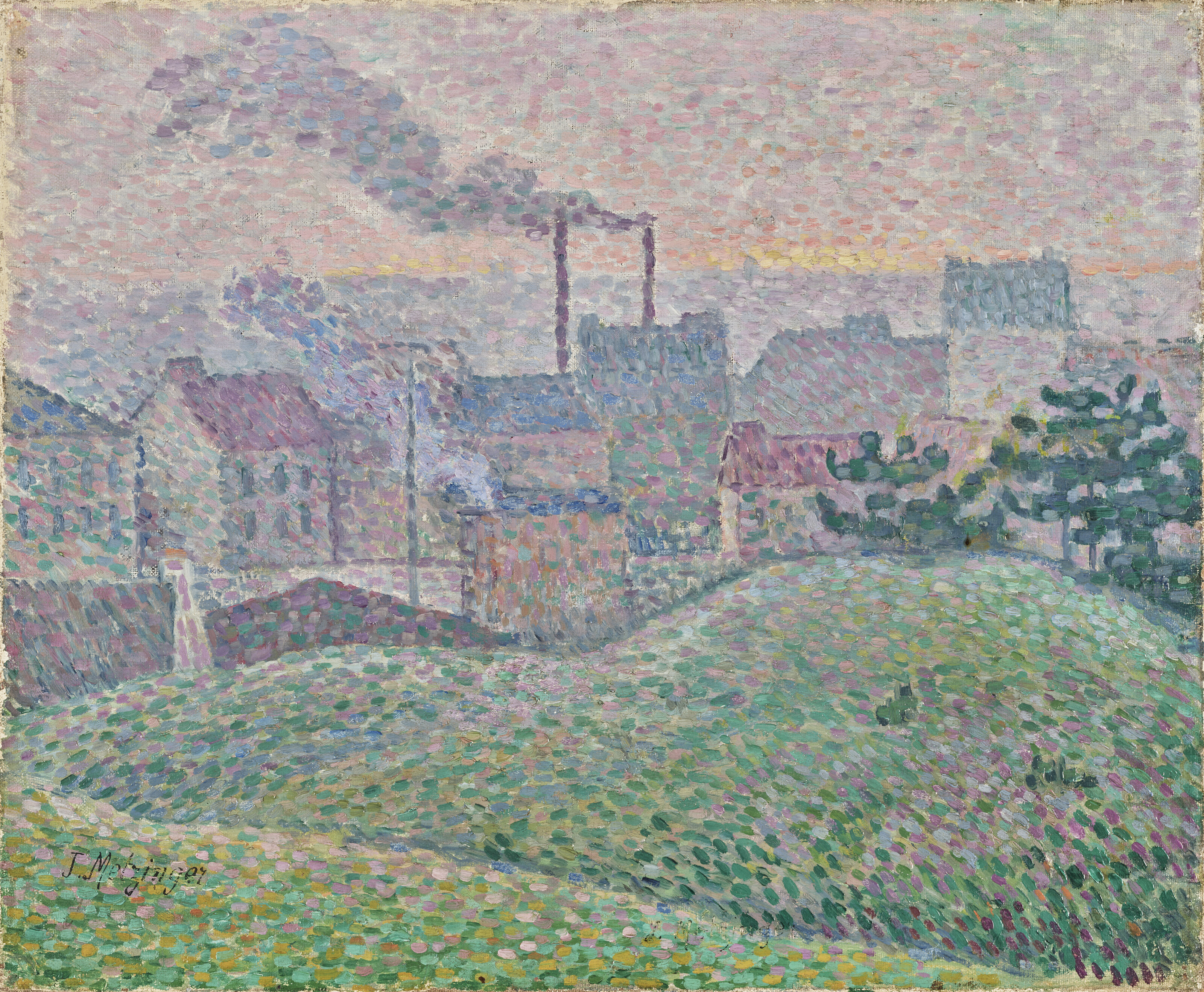 Jean Metzinger, La colline au soleil couchant, or Paysage de banlieue, offered in Collections: incluant la succession de Francoise Lambert, vendue au profit de la Societe des Amis de Versailles, until 1 October 2026 at Christie's Online