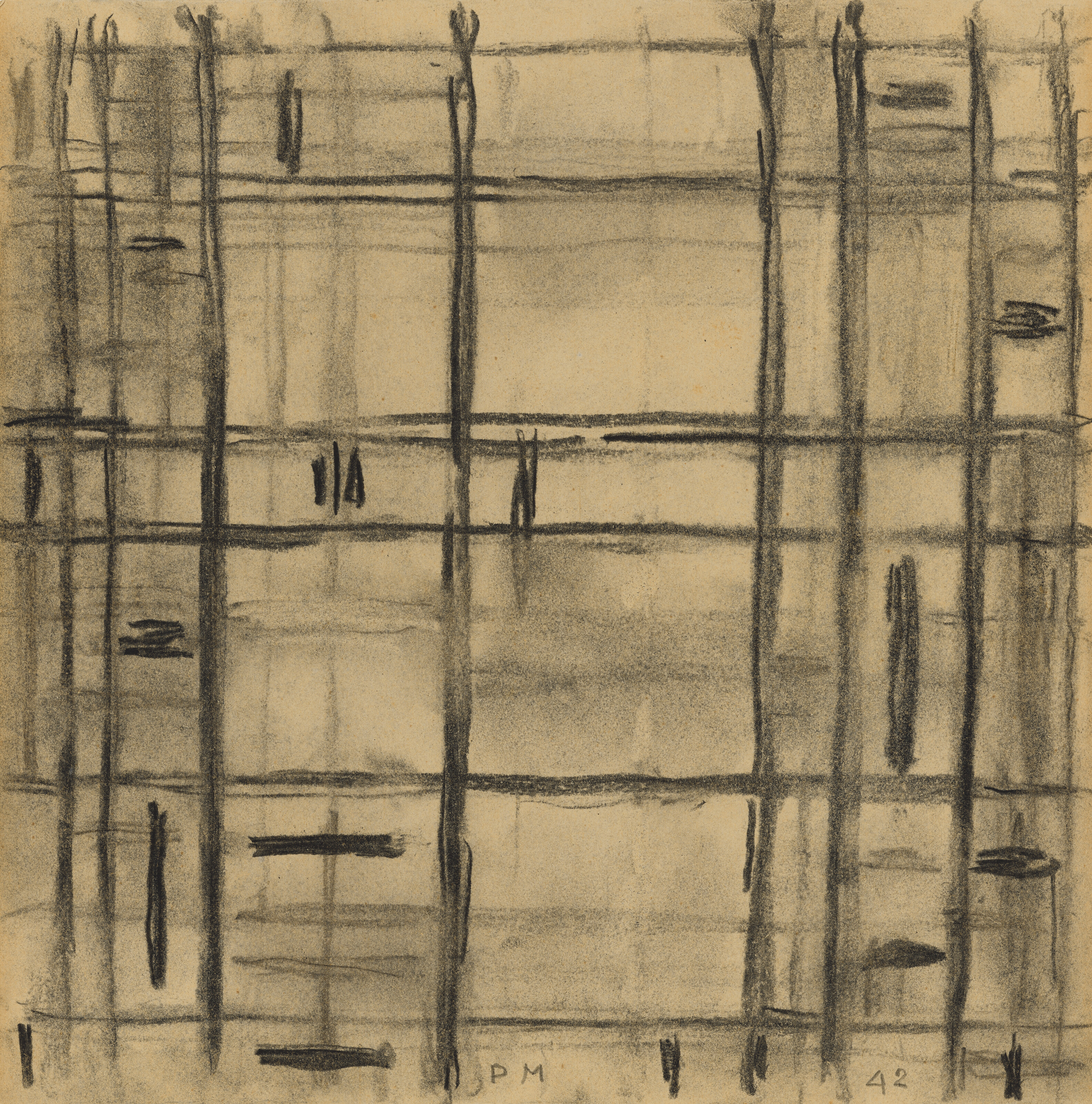 Piet Mondrian, Study I for Broadway Boogie Woogie, 1942, offered in Radical Genius: Works on Paper from A Distinguished Private Collection on 15 April 2026 at Christie's in Paris
