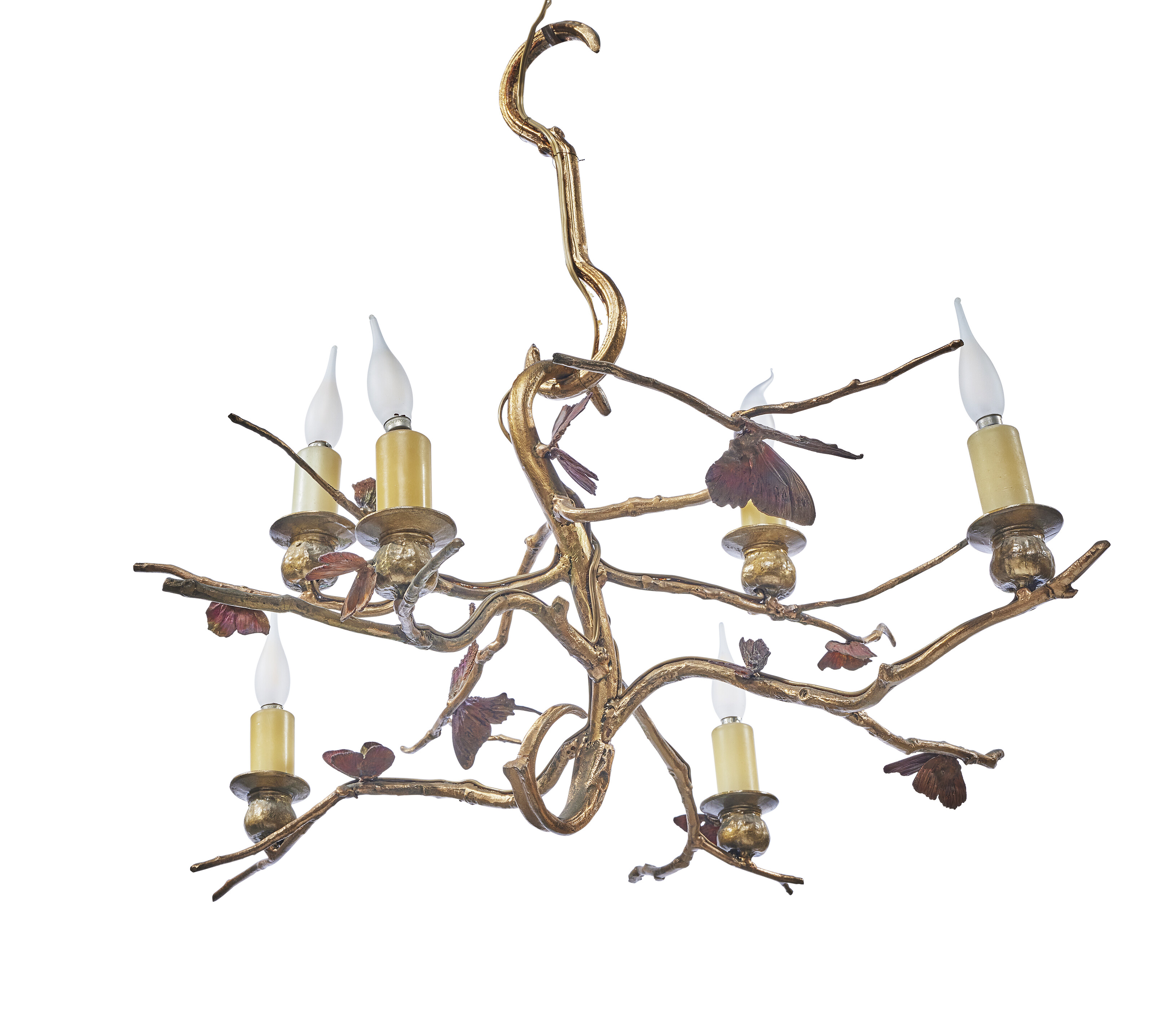 Claude Lalanne, 'Structure vegetale' six-light chandelier, unique, 2000, offered in Collection Jeanne-Marie de Broglie on 30 September 2026 at Christie's in Paris