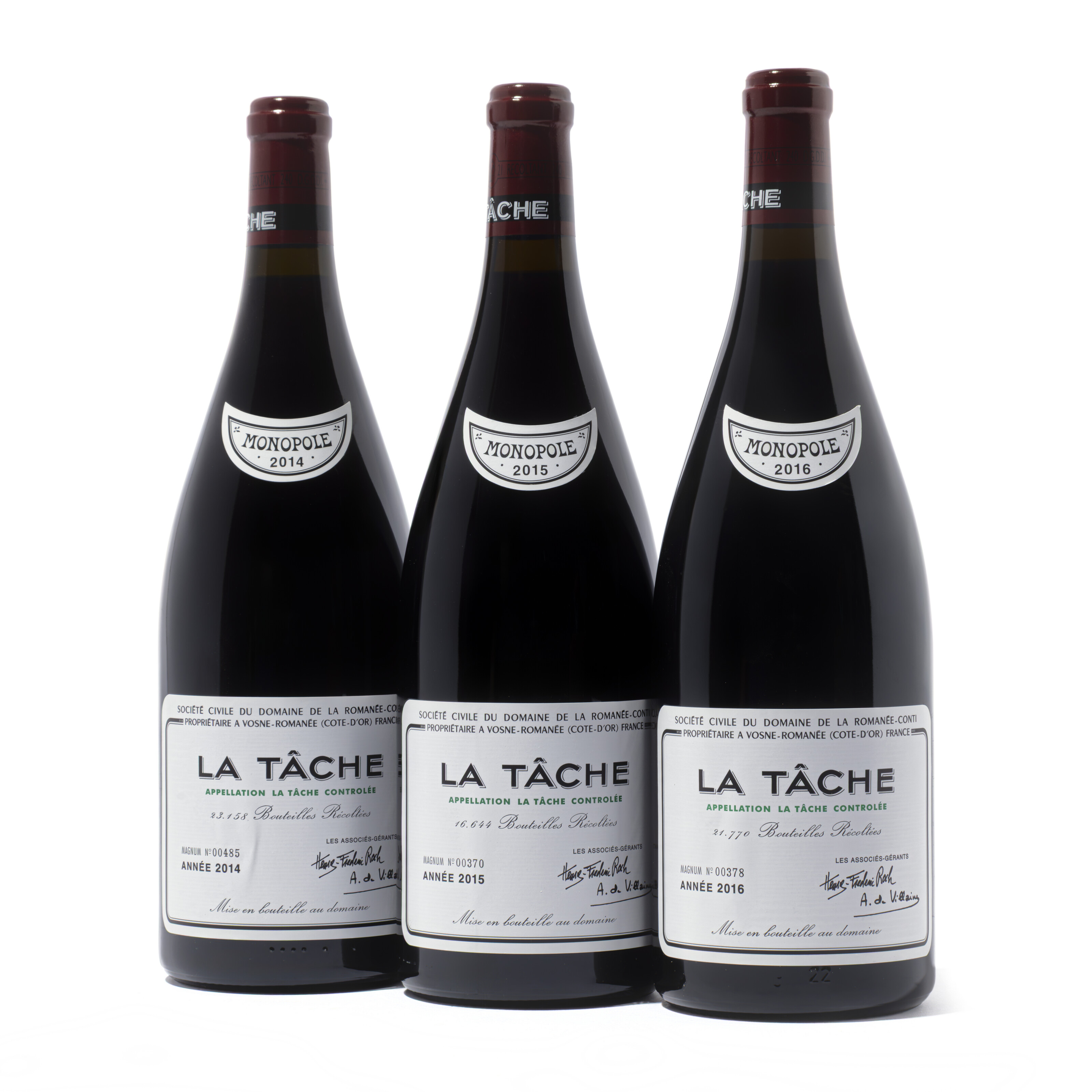 Domaine de la Romanee-Conti, La Tache Vertical 2014-2016. Cote de Nuits, Grand Cru. Offered in Direct from Burgundy's Greatest Domaines pour l'Abbaye de Citeaux | Acte II, 4-19 September 2026 at Christie's Online
