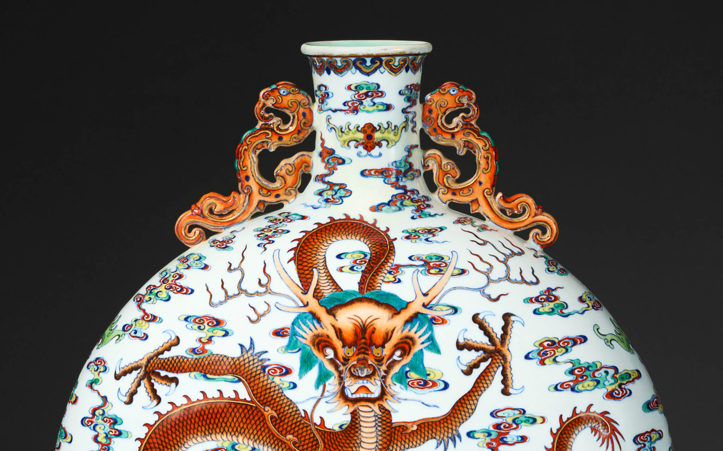 中国　同治年製款　粉彩　螽斯柘榴文　八角煎茶碗　五客　時代箱付　M　R6249E 重要中國藝術