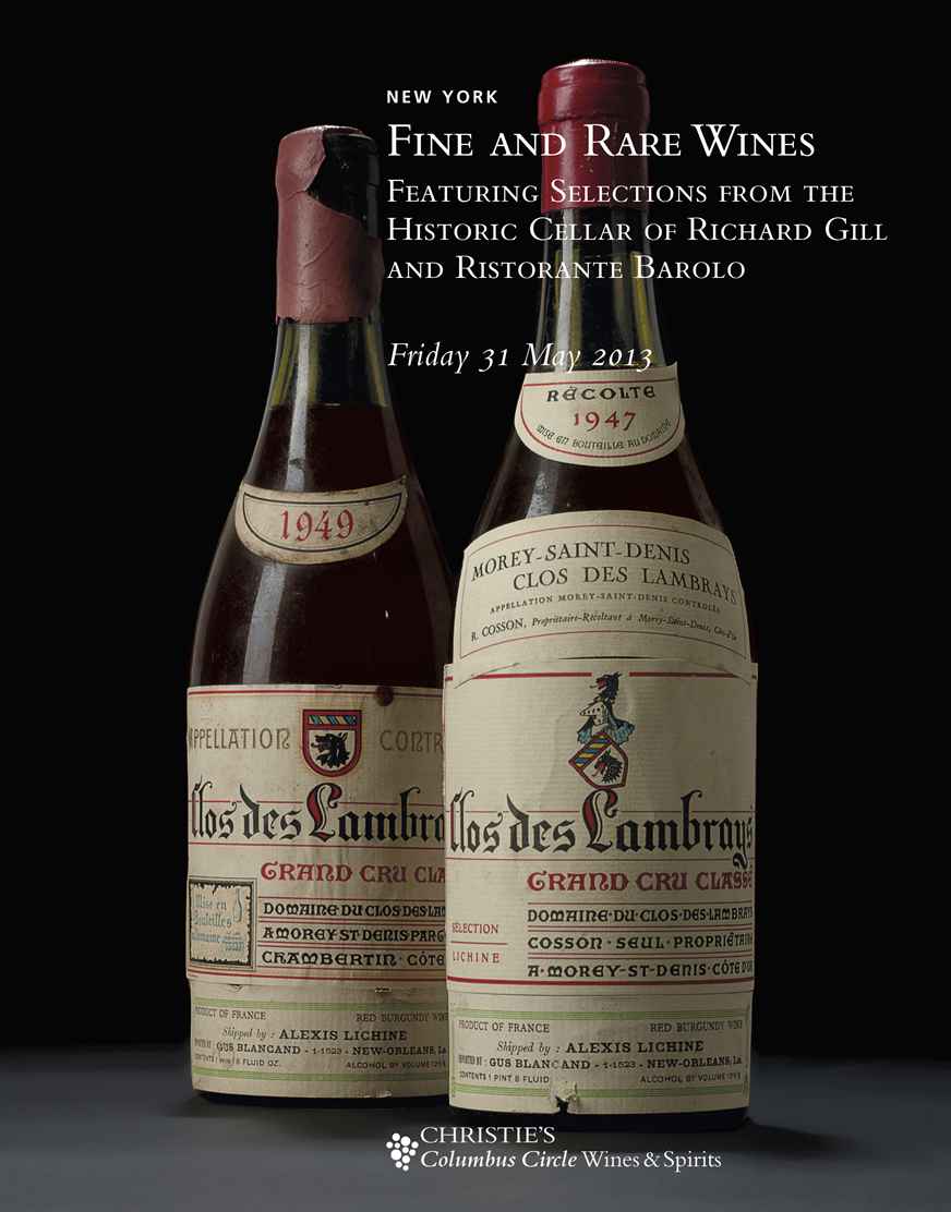 Fine and Rare Wines Featuring Selections from the Historic Cellar of