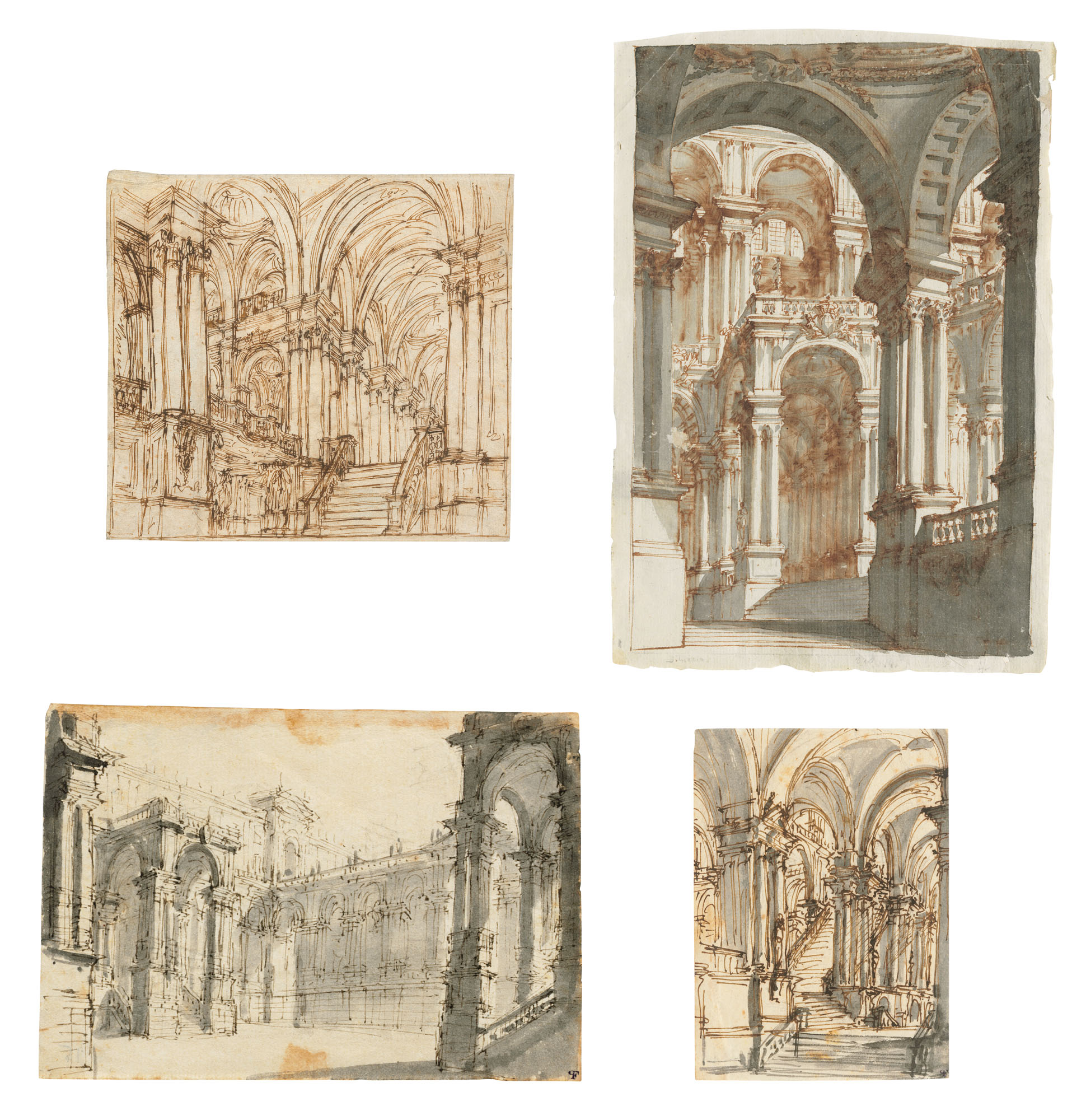 ATTRIBUTED TO GIUSEPPE GALLI BIBIENA A SET DESIGN DEPICTING AN