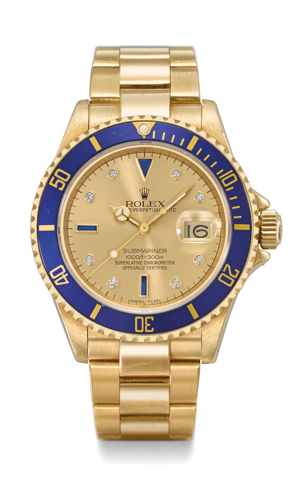 ROLEX. A FINE AND ATTRACTIVE 18K GOLD AUTOMATIC WRISTWATCH WITH SWEEP
